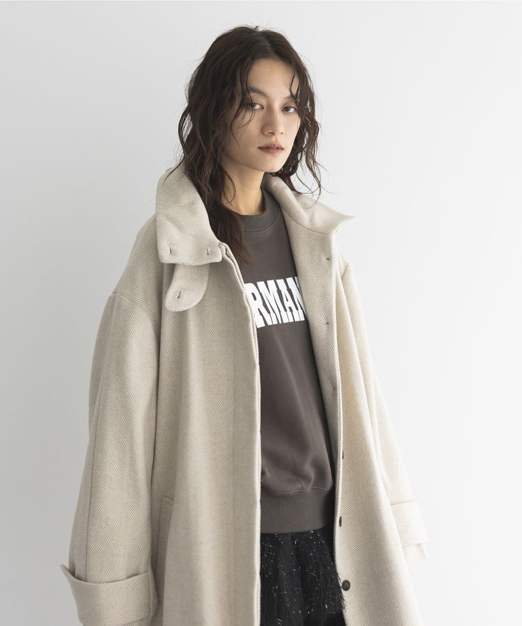 GARAGE OF GOOD CLOTHING「ヘリンボンウール混スタンドカラーロングコート」|その他|