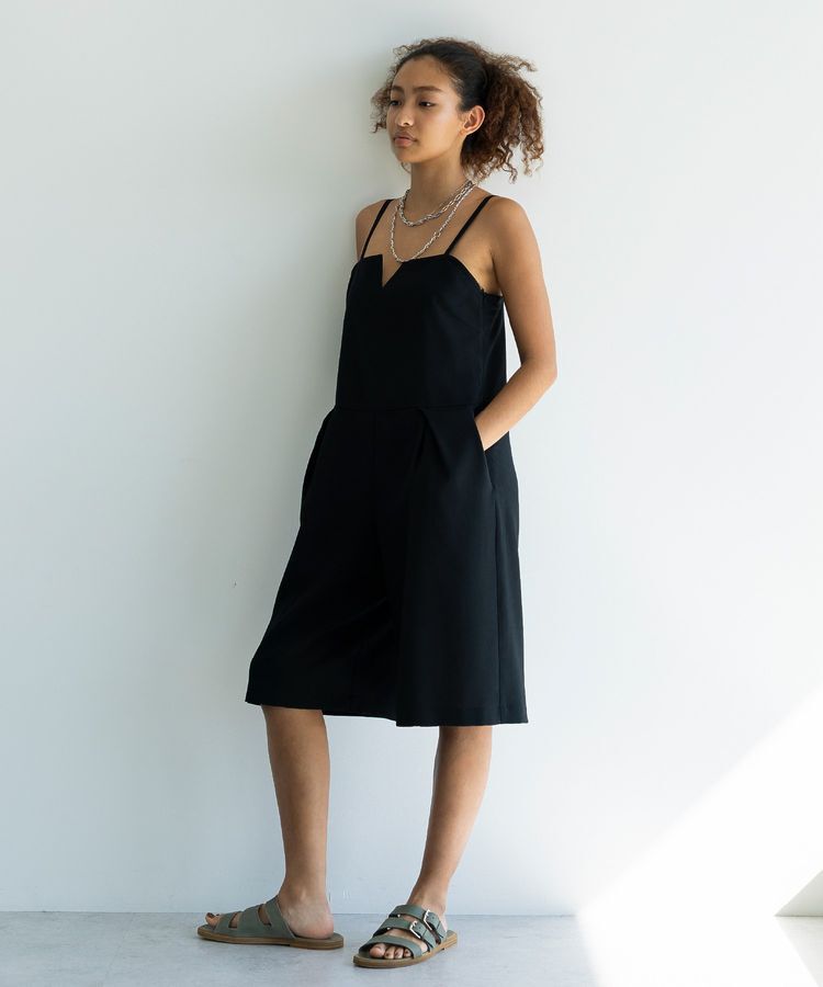 GARAGE OF GOOD CLOTHING「【日本製】綿麻混ショートパンツオールインワン」|オールインワン|Black