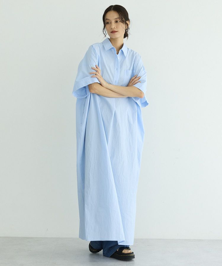 GARAGE OF GOOD CLOTHING「【日本製】ストライプスキッパーワンピース」|ワンピース|Blue