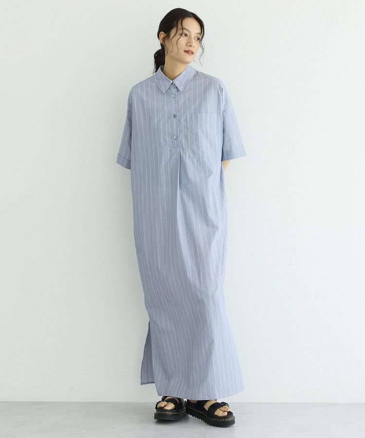 GARAGE OF GOOD CLOTHING「【日本製】ストライプスキッパーワンピース」|ワンピース|Navy
