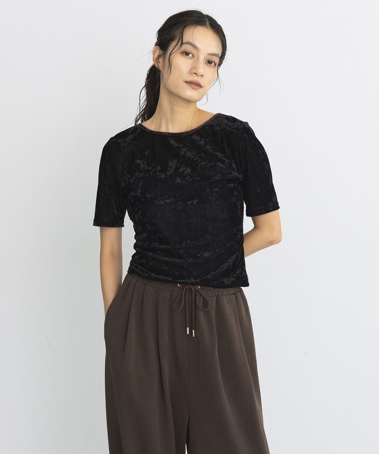 GARAGE OF GOOD CLOTHING「バックオープン配色ベロアプルオーバー」|Tシャツ・カットソー|