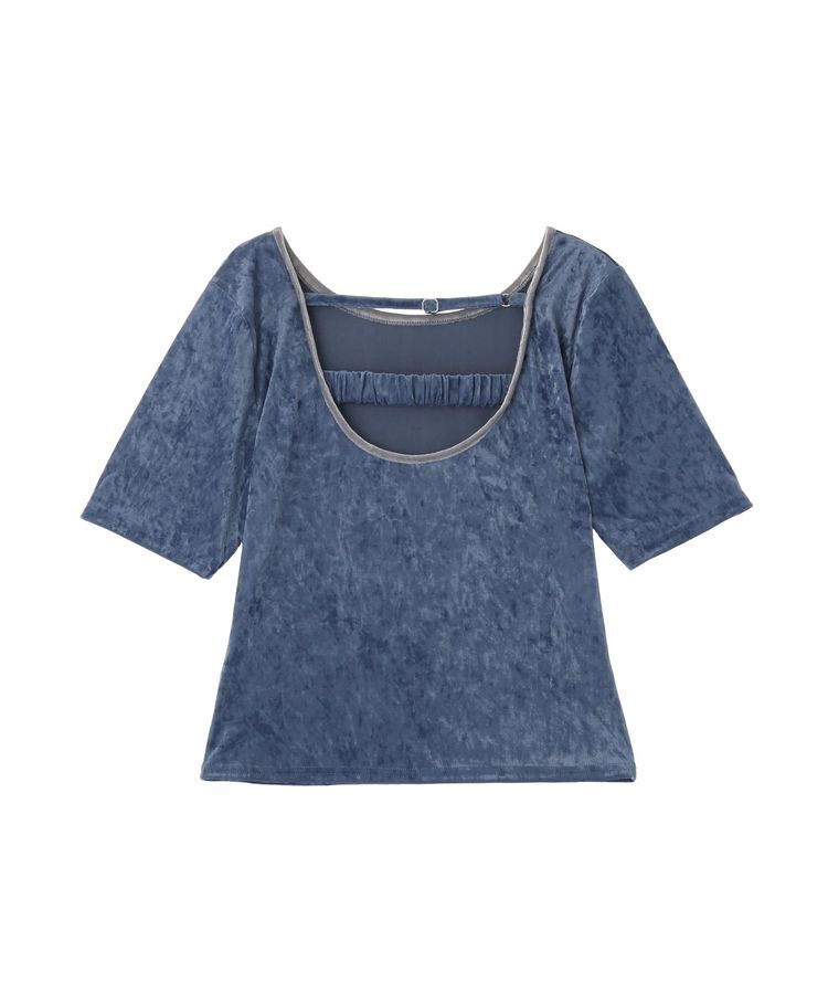 GARAGE OF GOOD CLOTHING「バックオープン配色ベロアプルオーバー」|Tシャツ・カットソー|