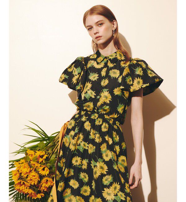 LOULOU WILLOUGHBY「 WEB 一部店舗限定【LOULOU WILLOUGHBY】サンフラワープリントバルーンスリーブシャツ」|シャツ・ブラウス|