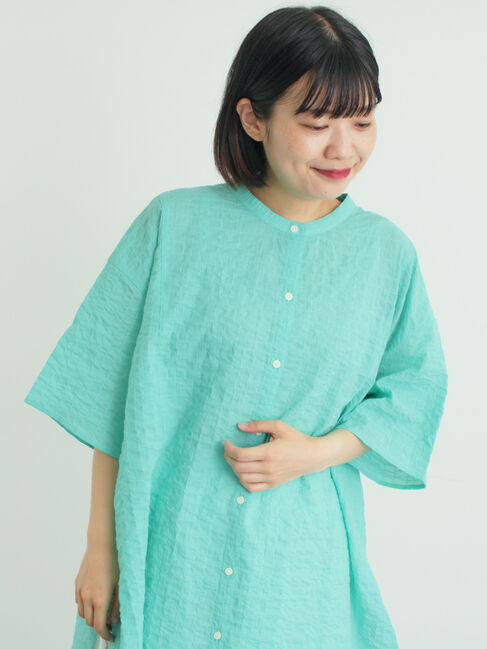 Samansa Mos2「【接触冷感】綿Pu混ゆるチュニック」|シャツ・ブラウス|