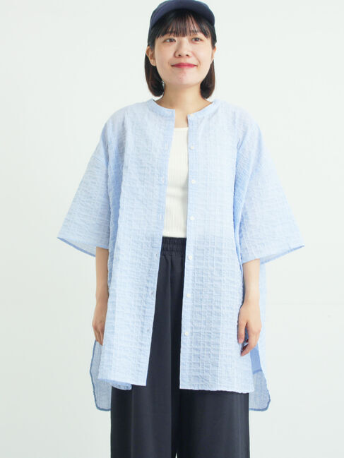Samansa Mos2「【接触冷感】綿Pu混ゆるチュニック」|シャツ・ブラウス|