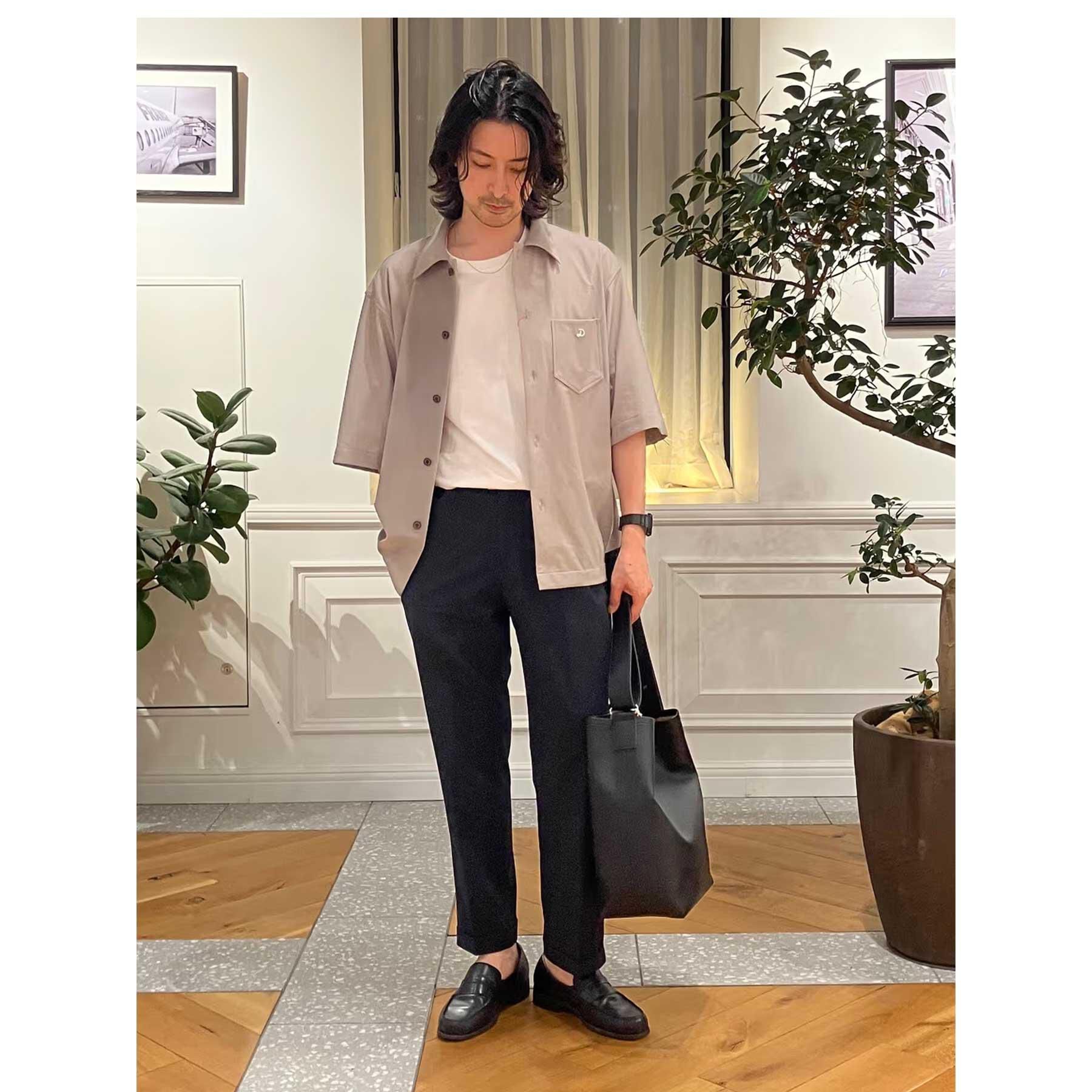 DRESSTERIOR「【接触冷感／抗菌防臭／消臭】ICE CLEAR COTTON モックネックTシャツ」|Tシャツ・カットソー|