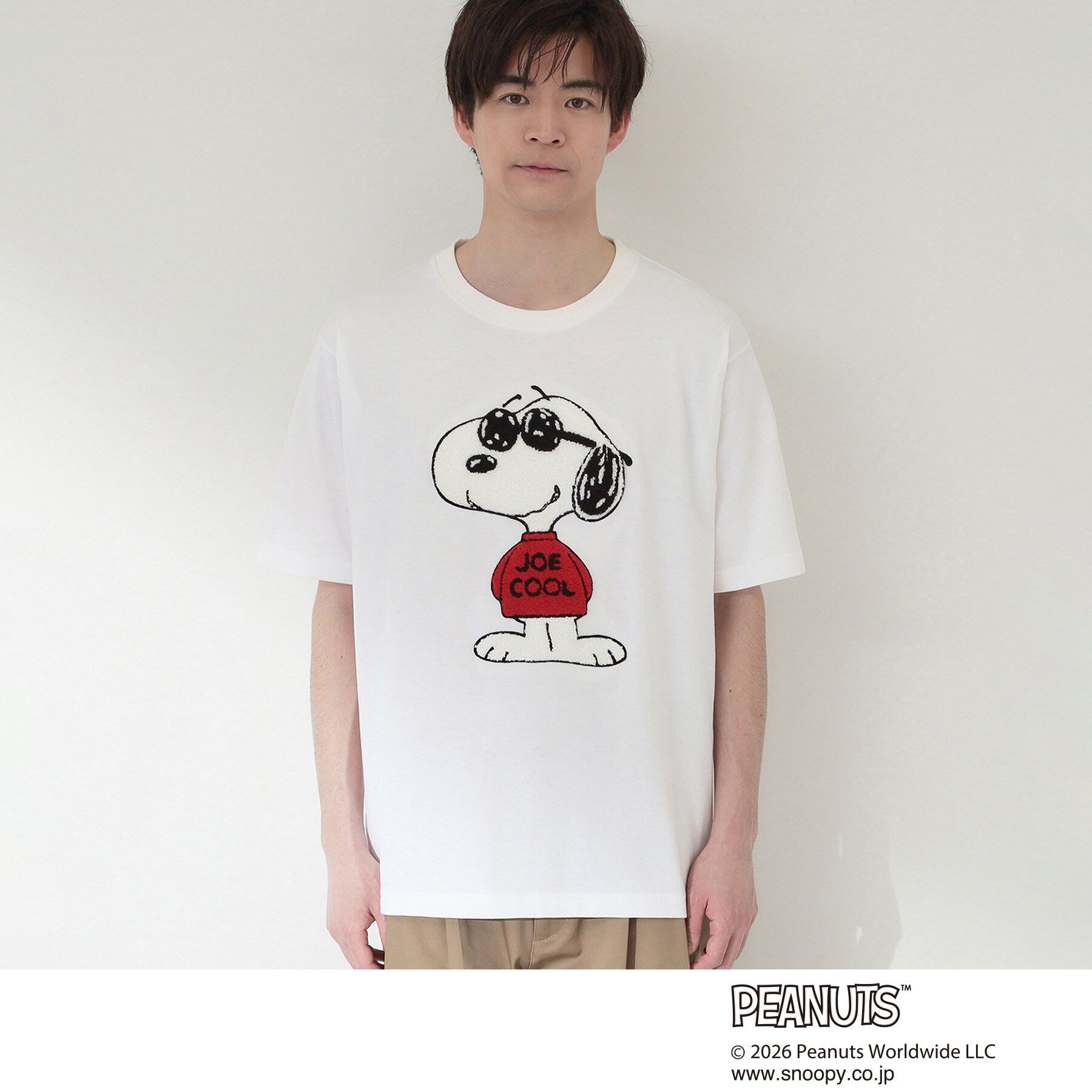 THE SHOP TK「PEANUTS ／ ピーナッツ スヌーピー さがら刺繍 半袖Tシャツ」|Tシャツ・カットソー|