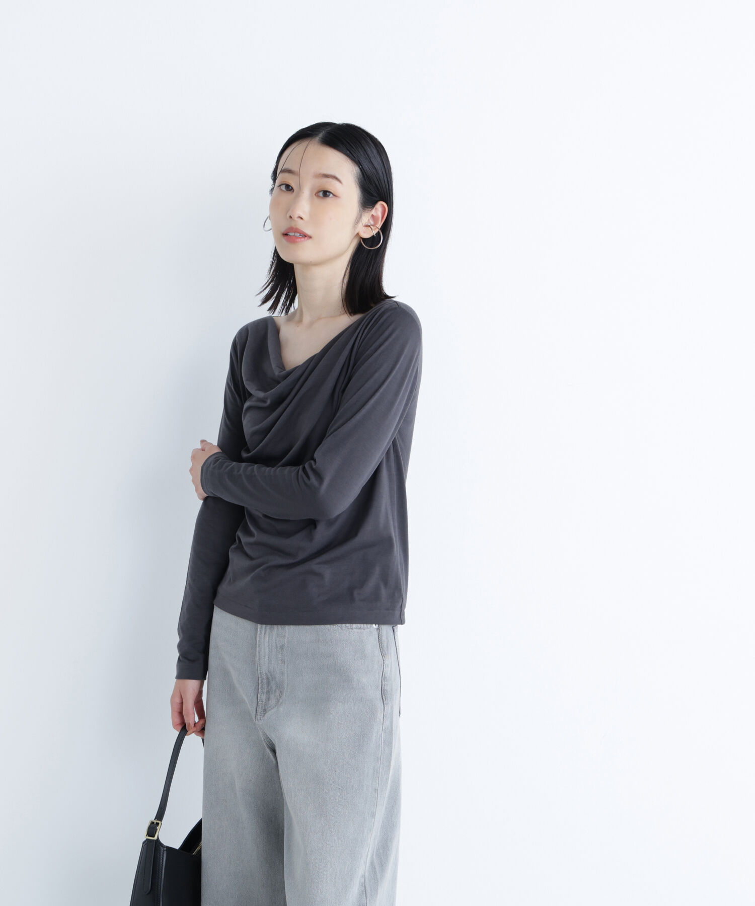  「ドレープネックカットソー」|Tシャツ・カットソー|