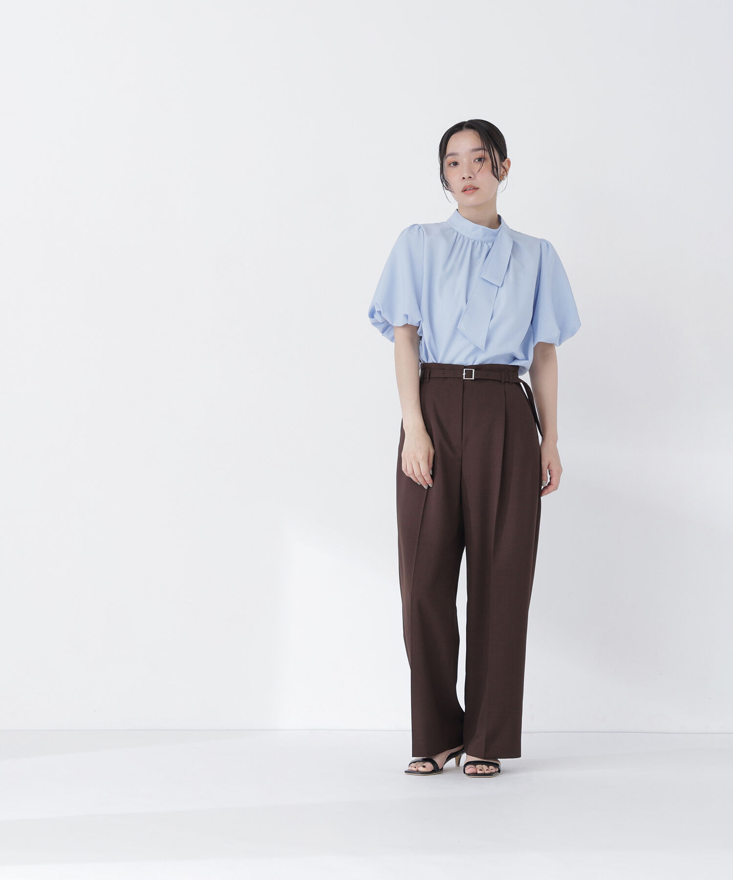  「ベルテッドタックワイドパンツ」|その他|