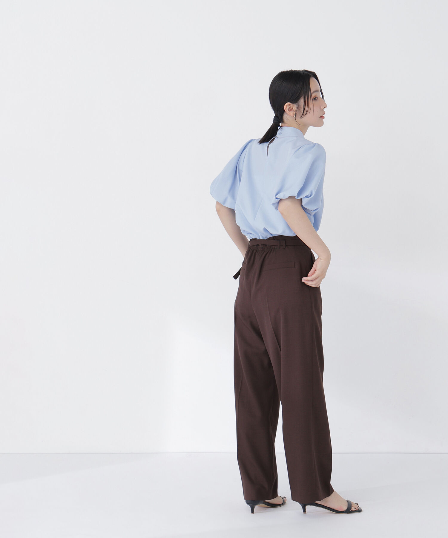  「ベルテッドタックワイドパンツ」|その他|