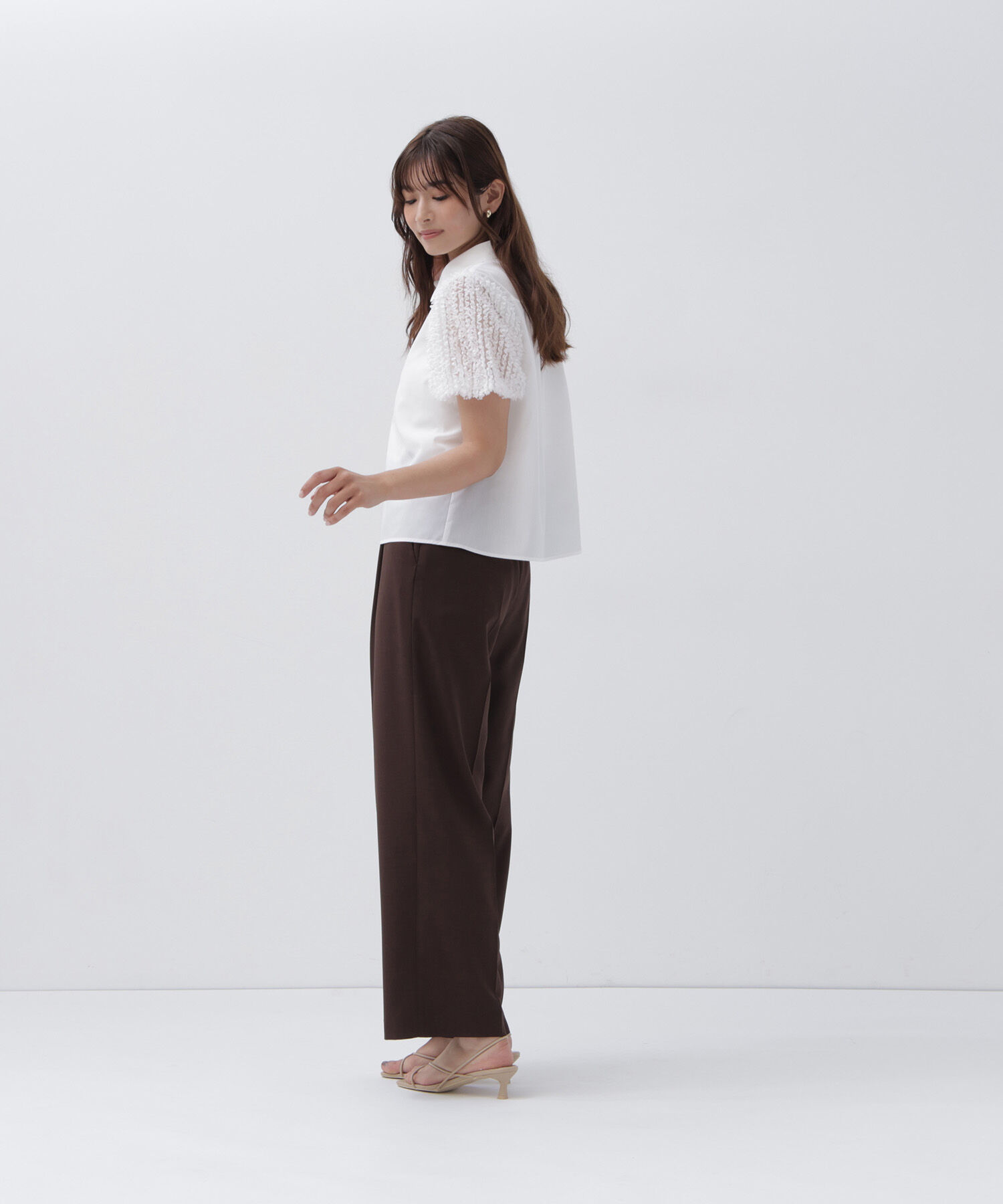  「ベルテッドタックワイドパンツ」|その他|