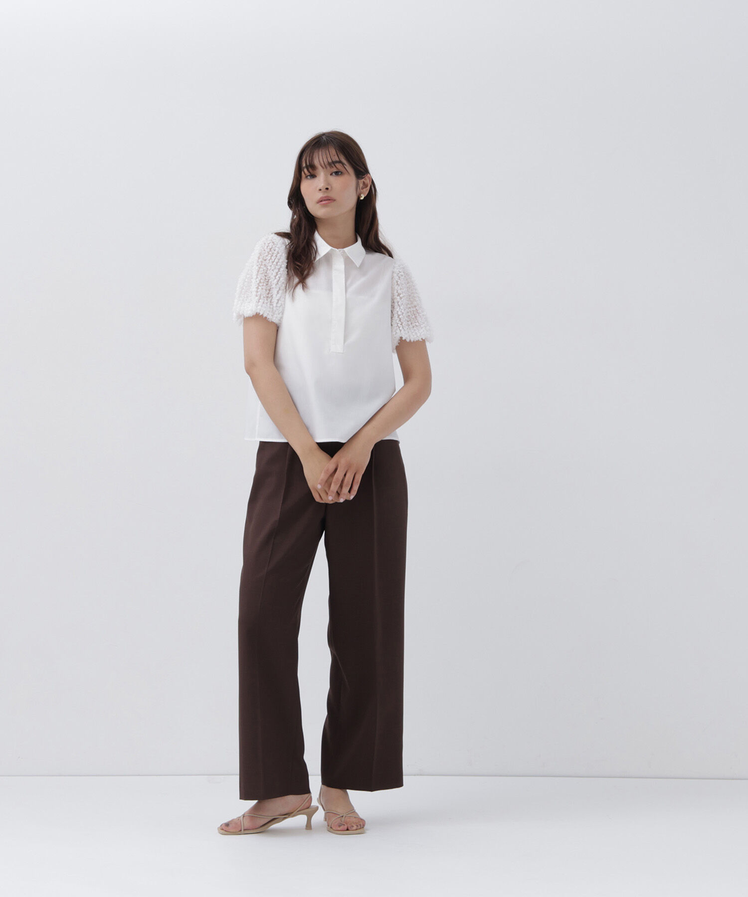  「ベルテッドタックワイドパンツ」|その他|