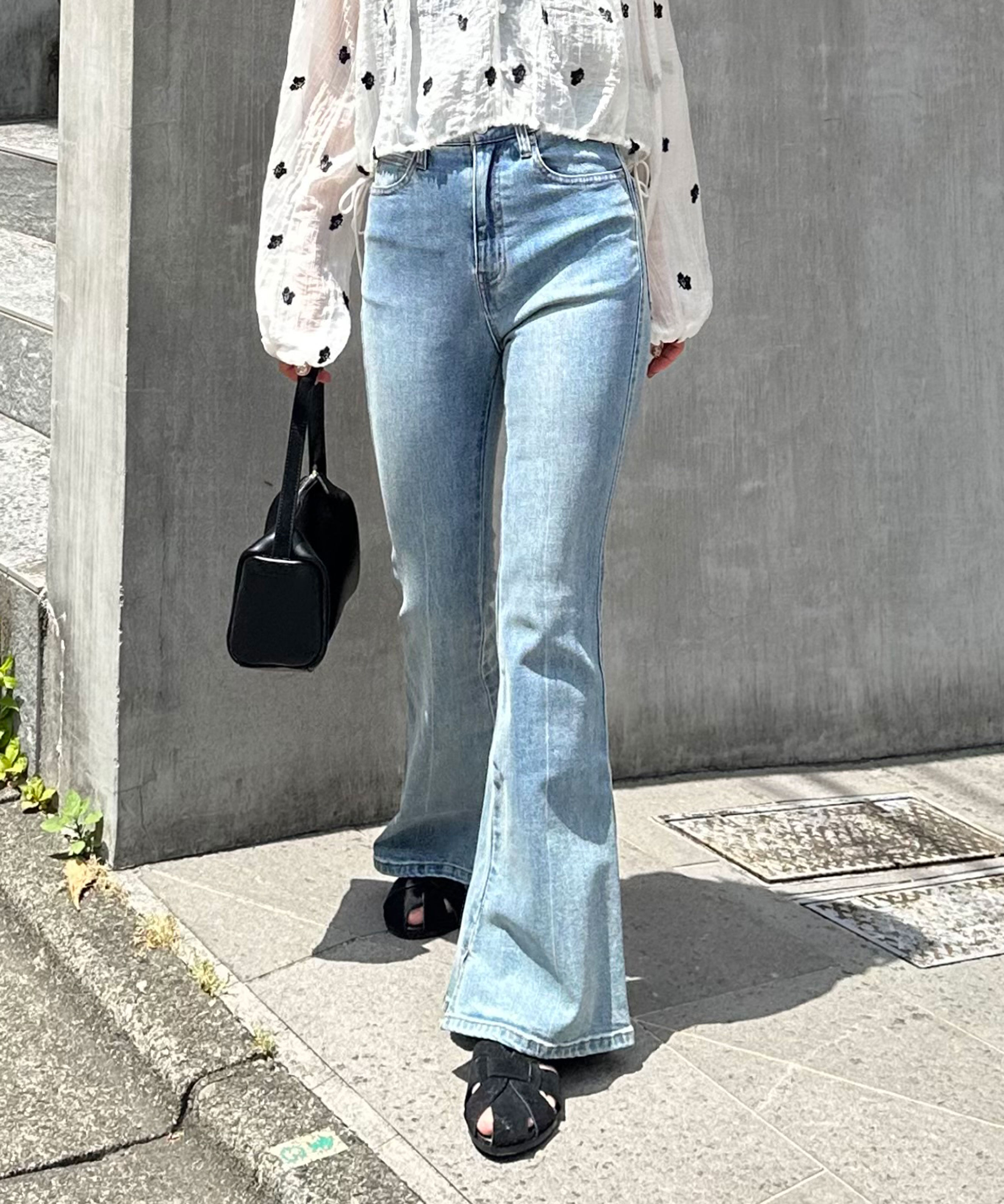  「[低身長サイズ/Sシリーズ]内スリットベルボトムデニムパンツ」|その他|