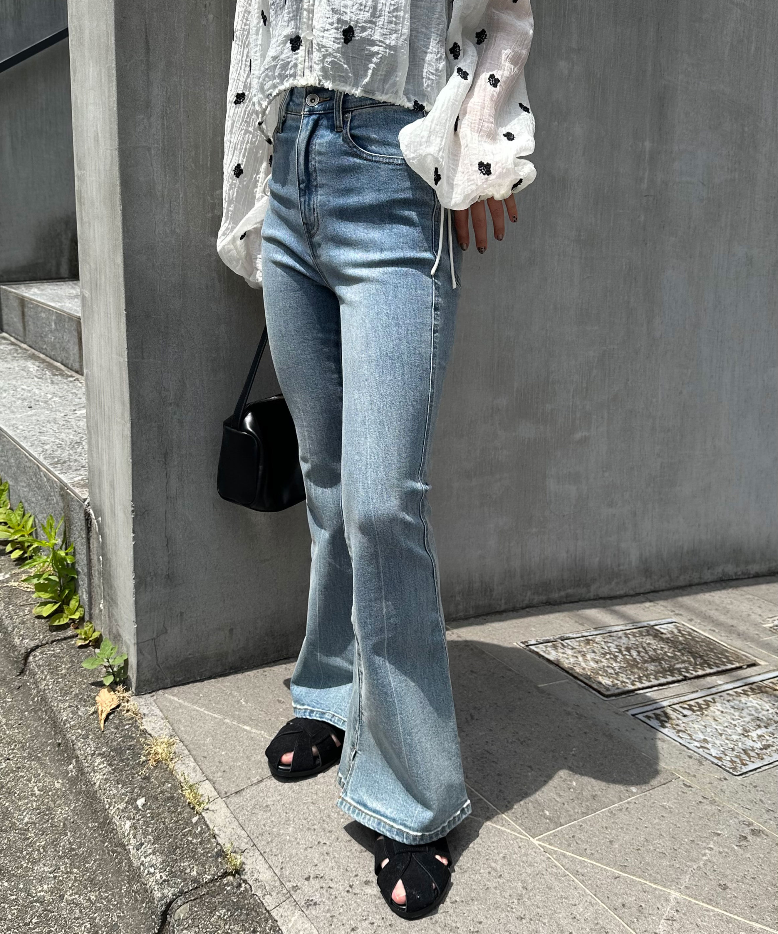  「[低身長サイズ/Sシリーズ]内スリットベルボトムデニムパンツ」|その他|