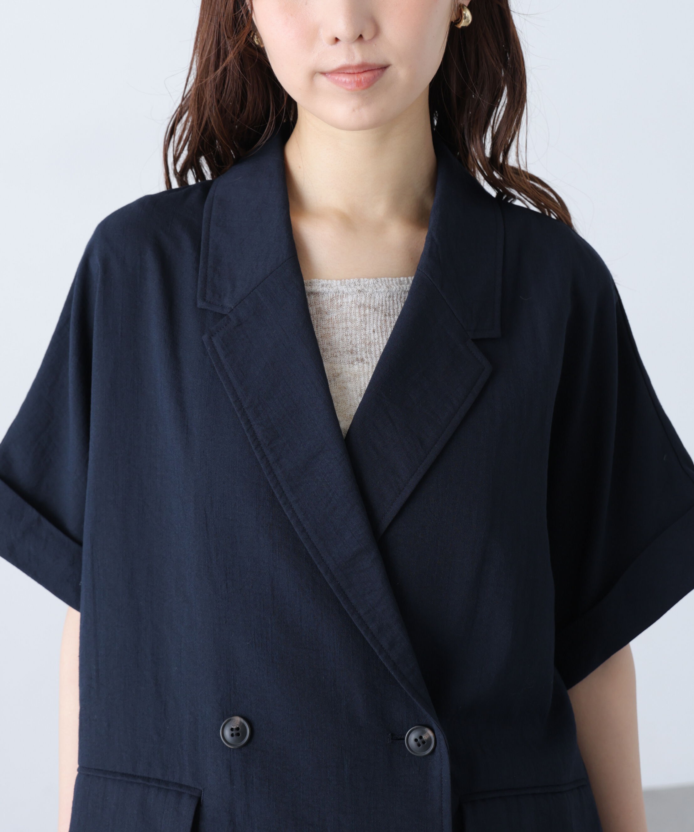  「麻調合繊ハーフスリーブジャケット」|その他|
