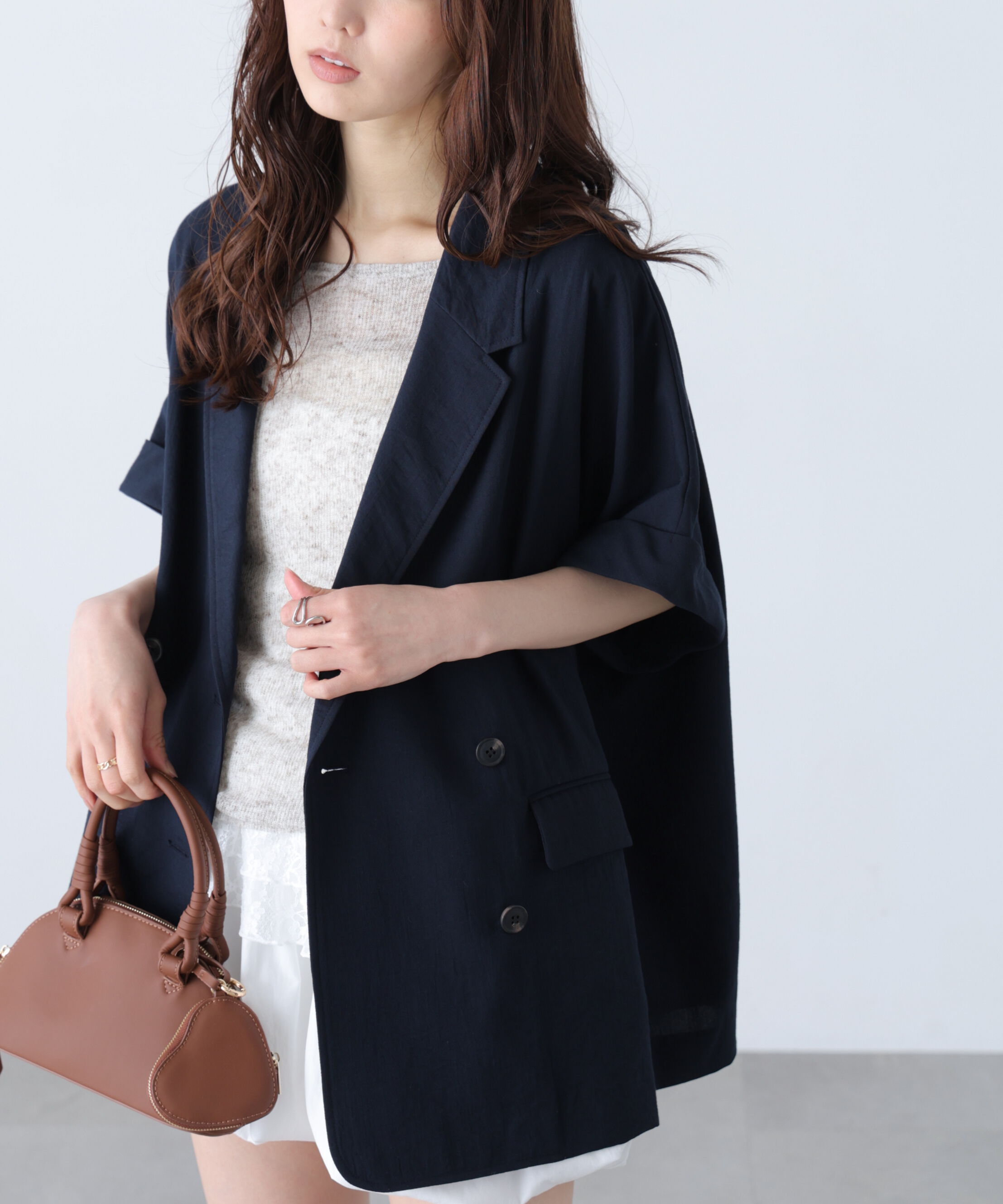  「麻調合繊ハーフスリーブジャケット」|その他|