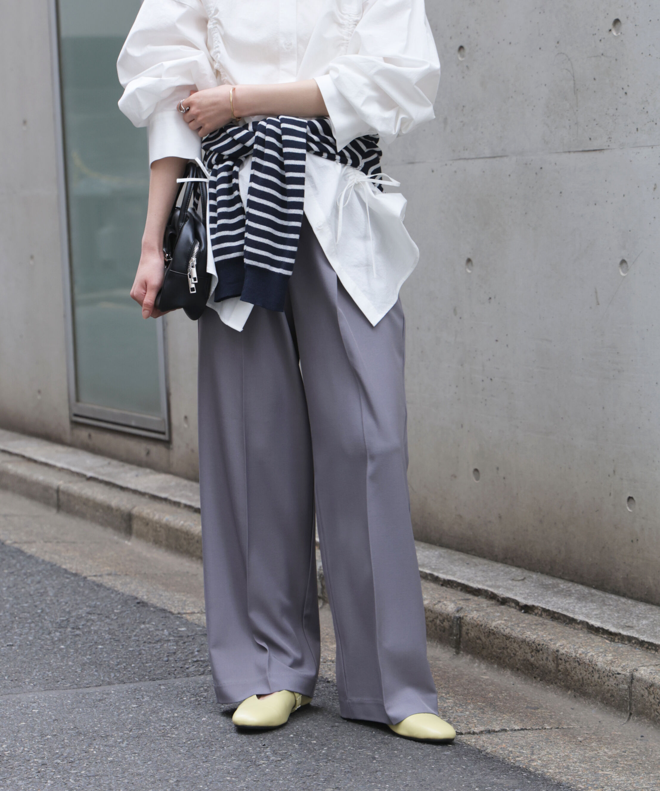  「ﾜﾝﾀｯｸﾜｲﾄﾞﾊﾟﾝﾂ[切らずに履ける身長別ｻｲｽﾞ/低身長/高身 」|その他|グレー
