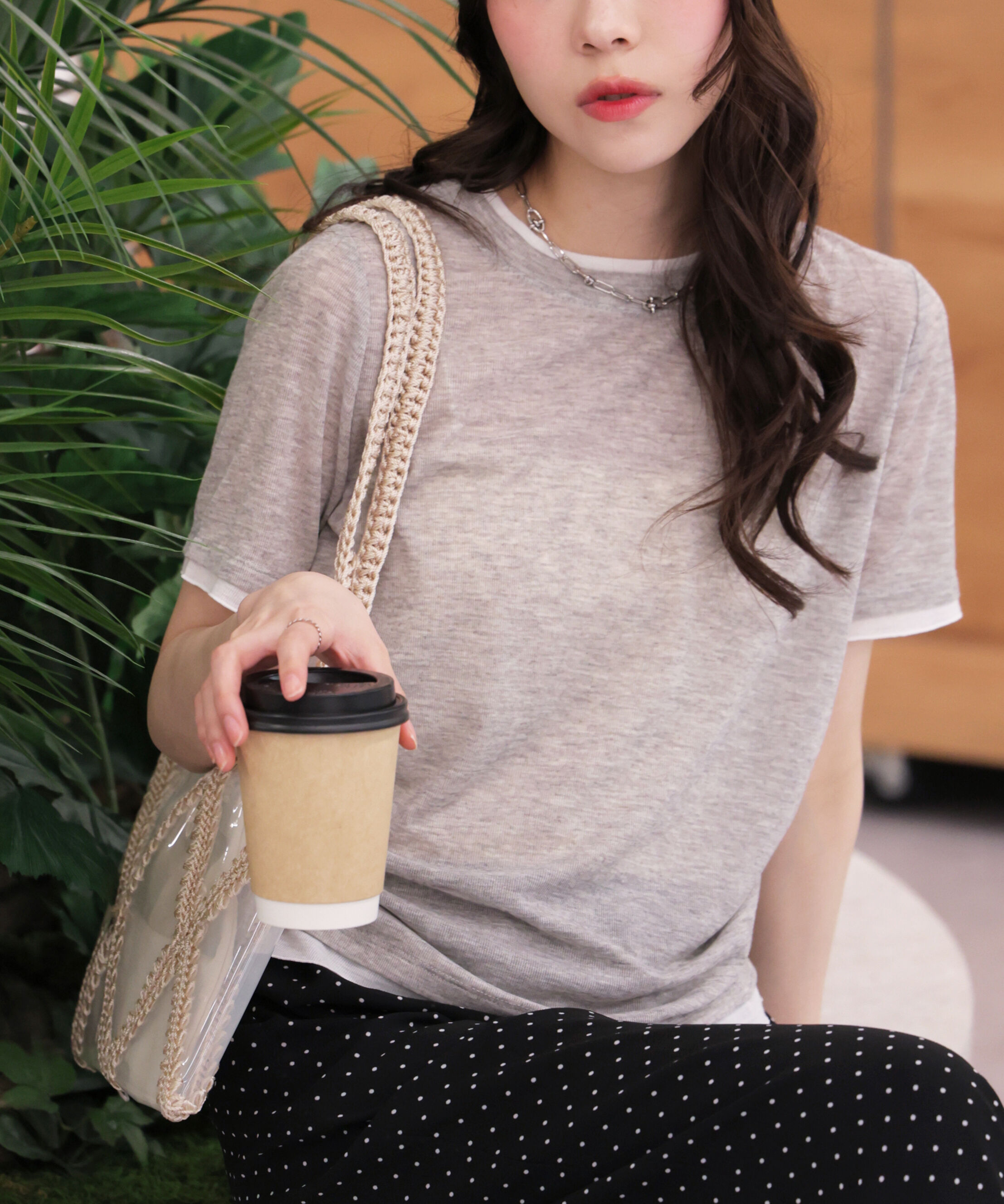  「レイヤード風半袖カットソー」|Tシャツ・カットソー|