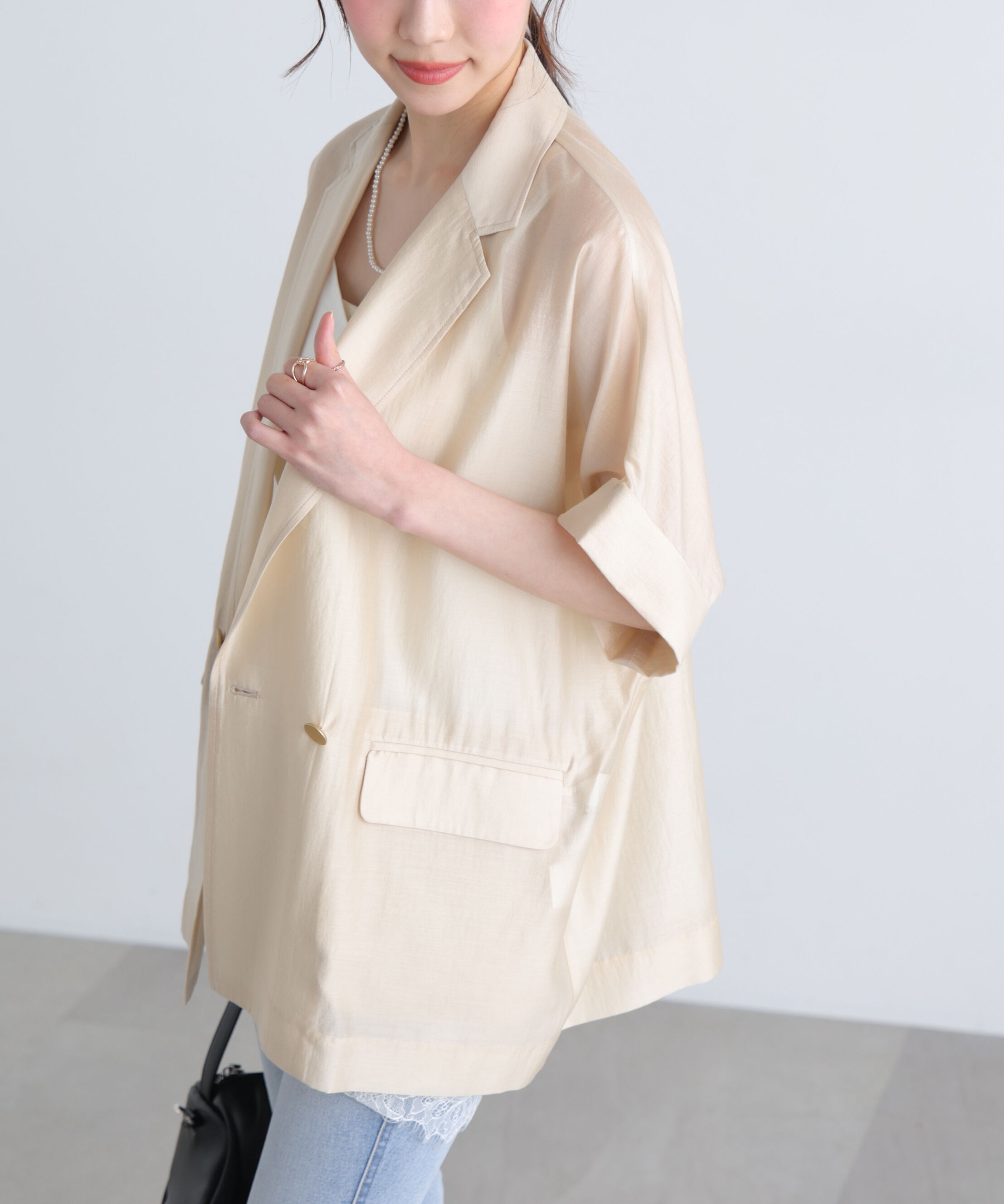  「〈MFM〉金ボタンシアー半袖ジャケット」|その他|