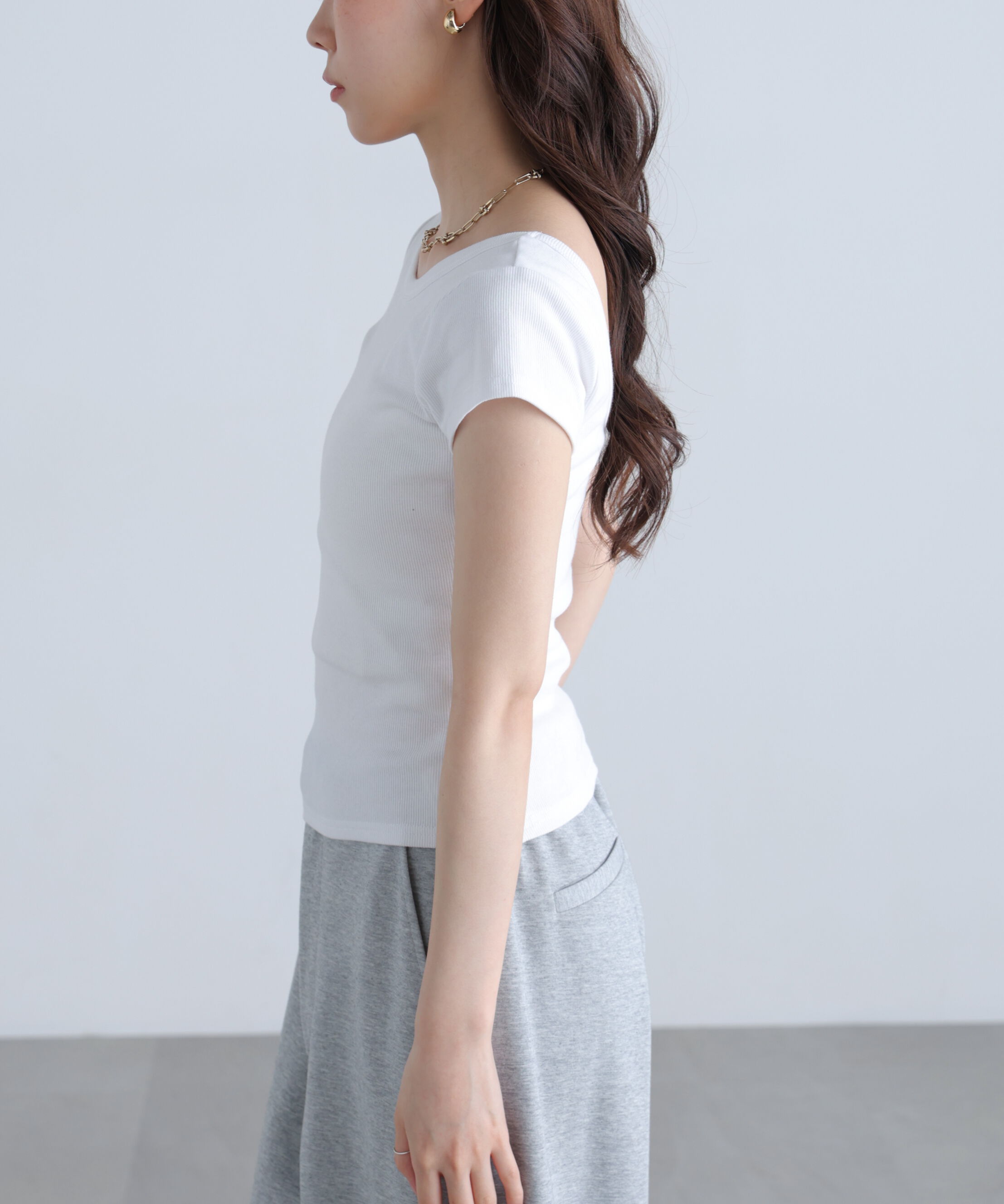  「〈MFM〉バックオープン半袖カットソー」|Tシャツ・カットソー|