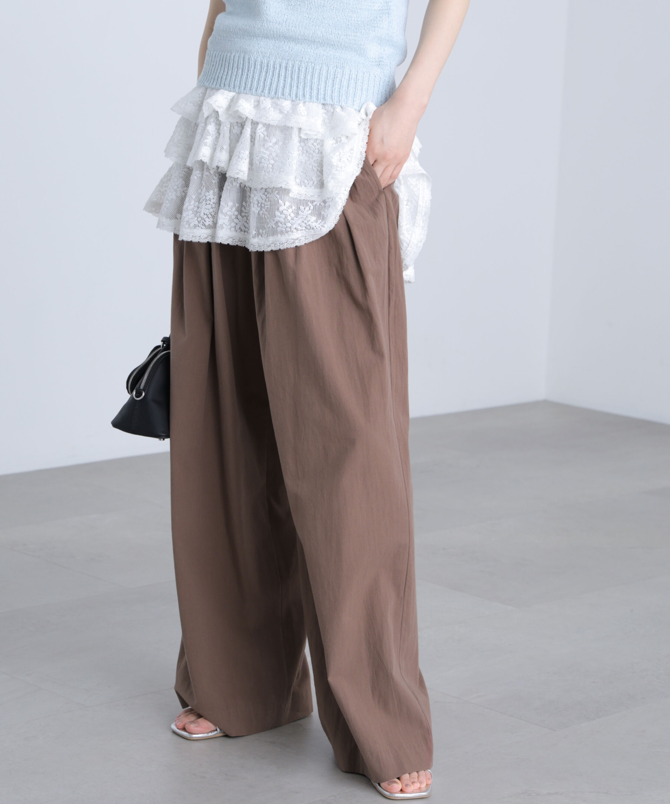  「ナチュラルウォッシュドタックワイドパンツ」|その他|