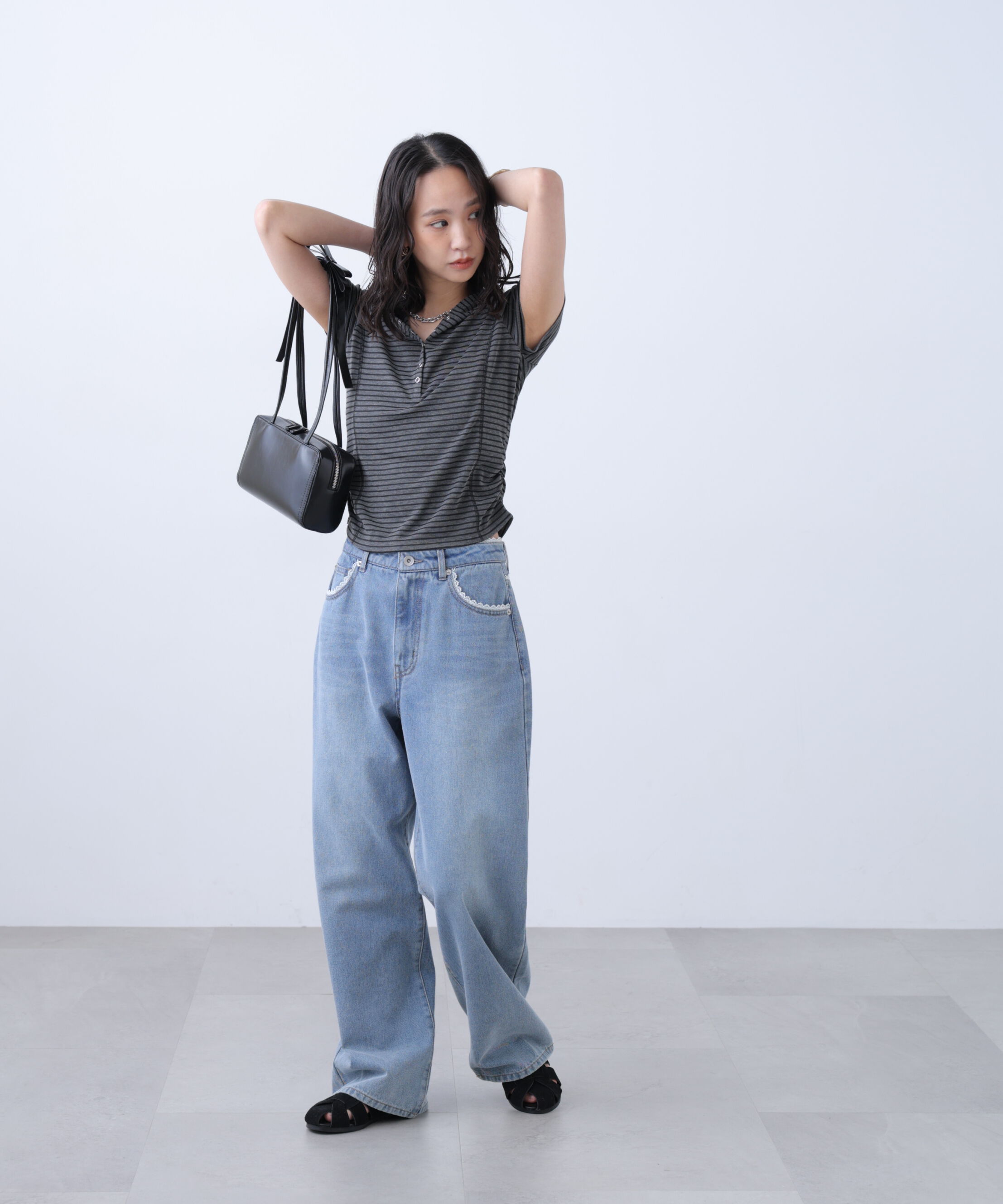  「スキッパー半袖カットソーフーディー」|Tシャツ・カットソー|