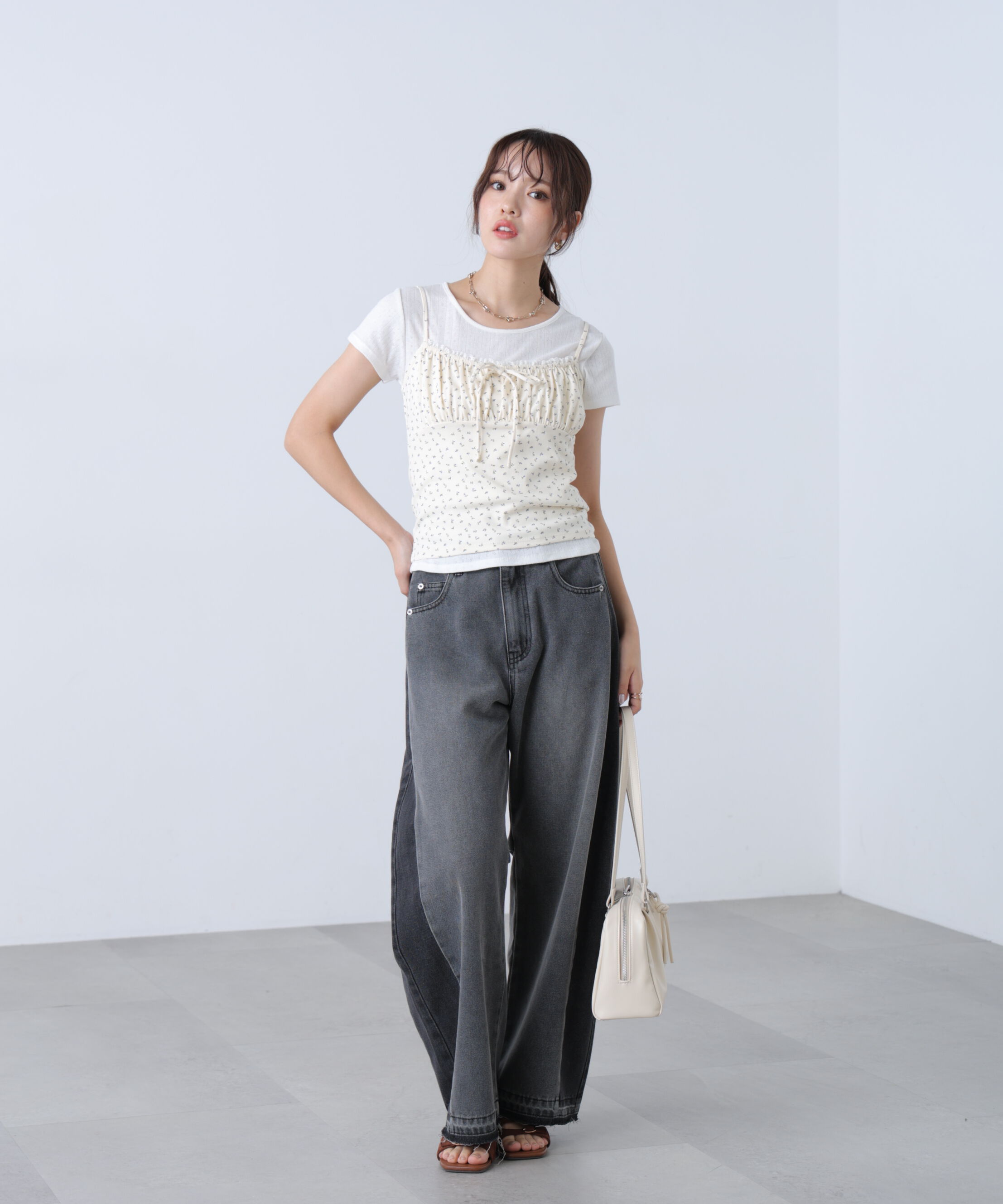  「針抜きテレコTシャツ&times;アソートキャミセット」|Tシャツ・カットソー|
