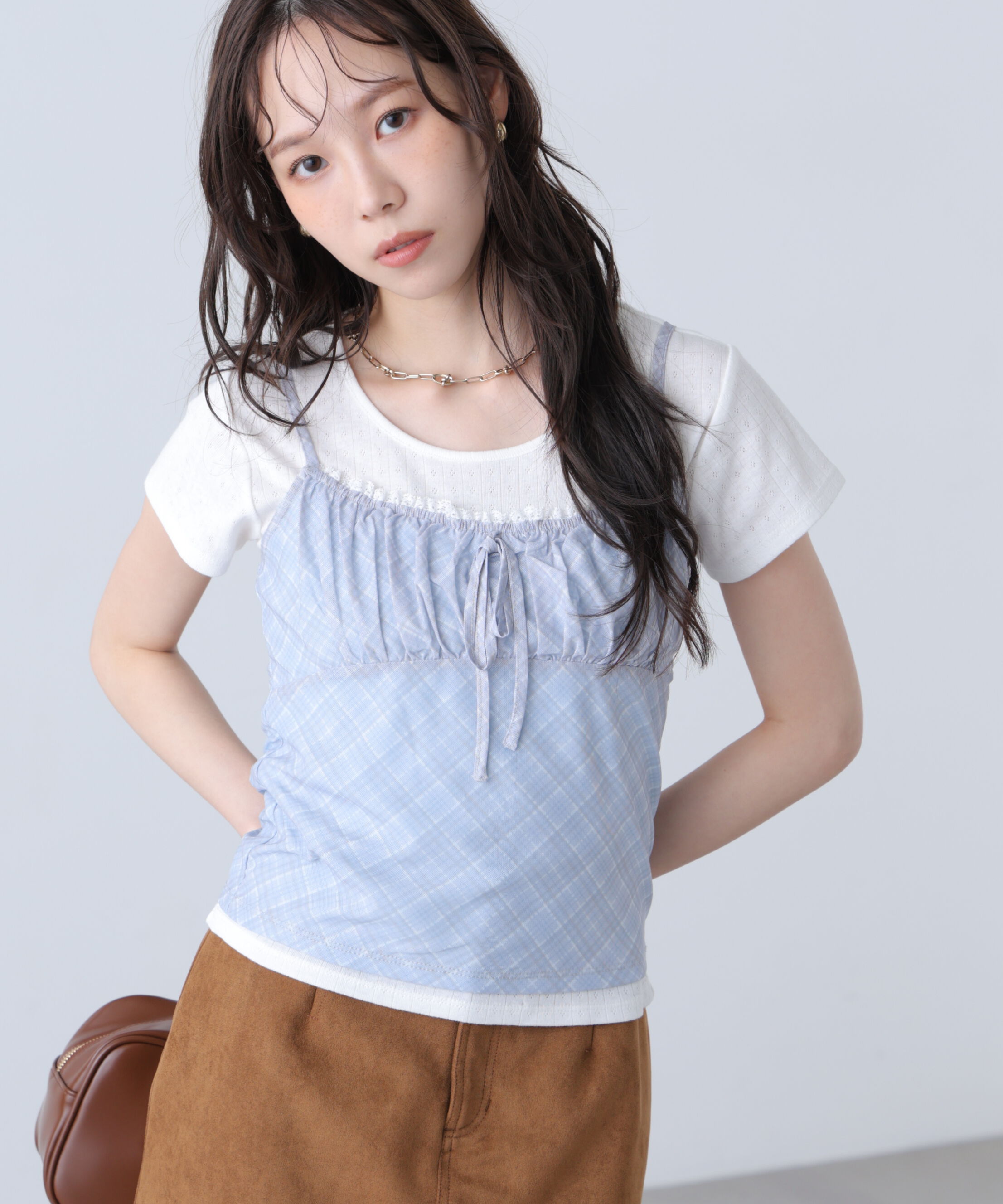  「針抜きテレコTシャツ&times;アソートキャミセット」|Tシャツ・カットソー|
