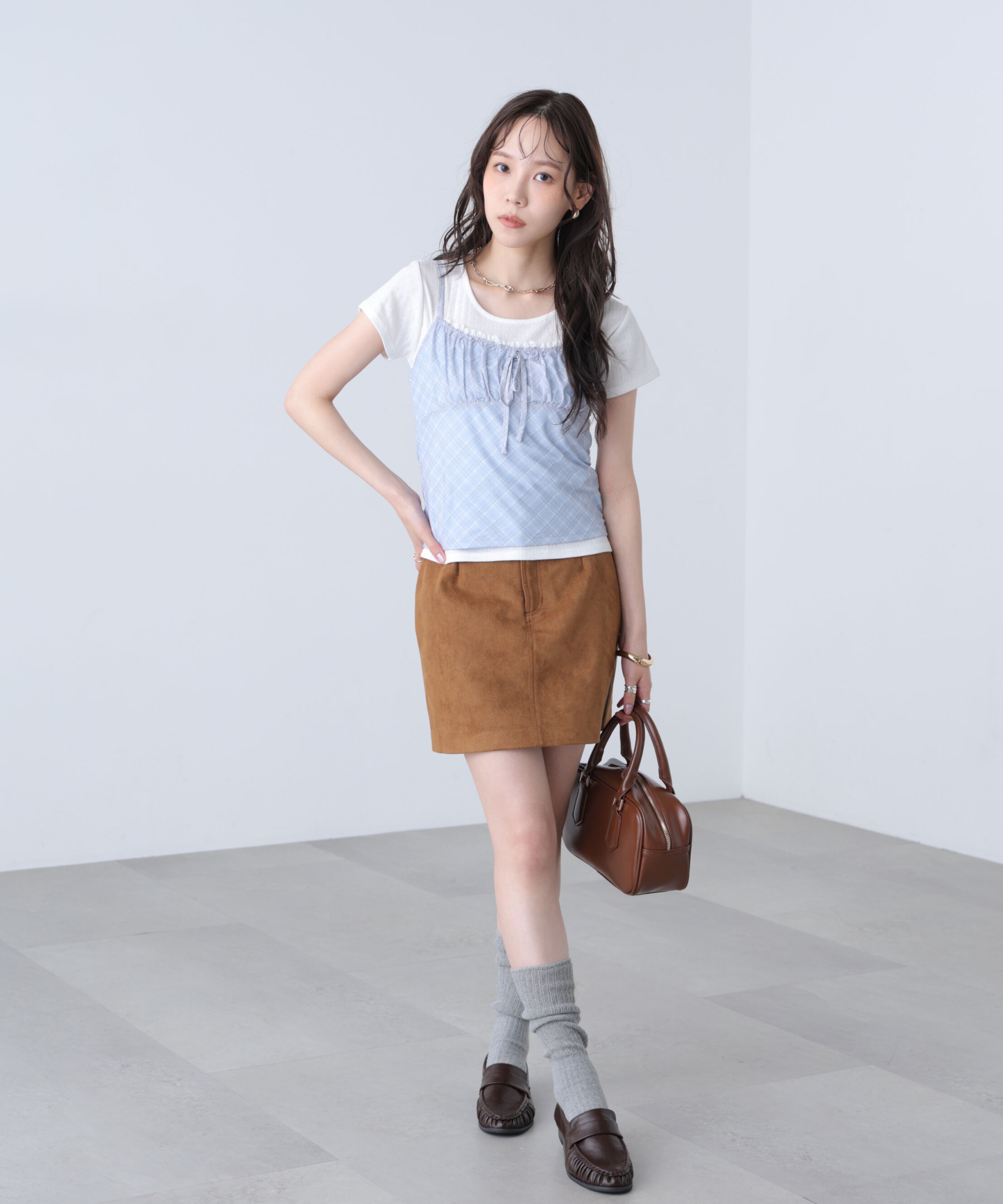  「針抜きテレコTシャツ&times;アソートキャミセット」|Tシャツ・カットソー|