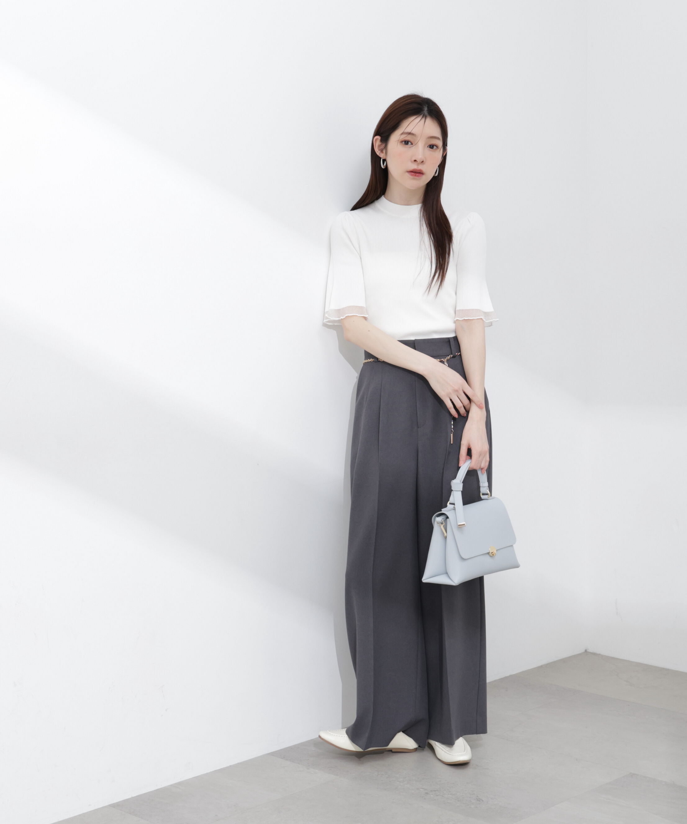 PROPORTION BODY DRESSING「部分シアー半袖ニット 26SS」|ニット・セーター|