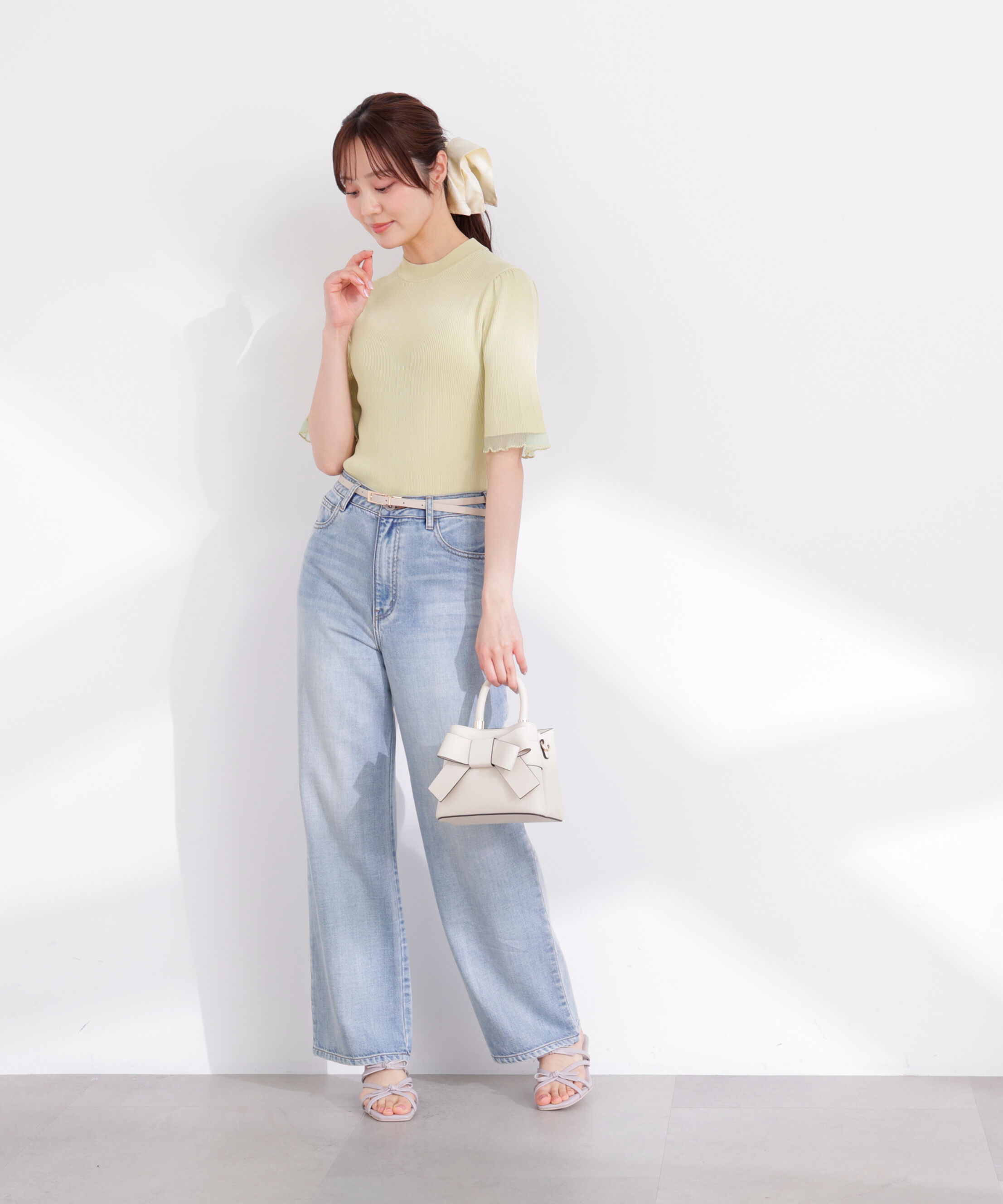 PROPORTION BODY DRESSING「部分シアー半袖ニット 26SS」|ニット・セーター|