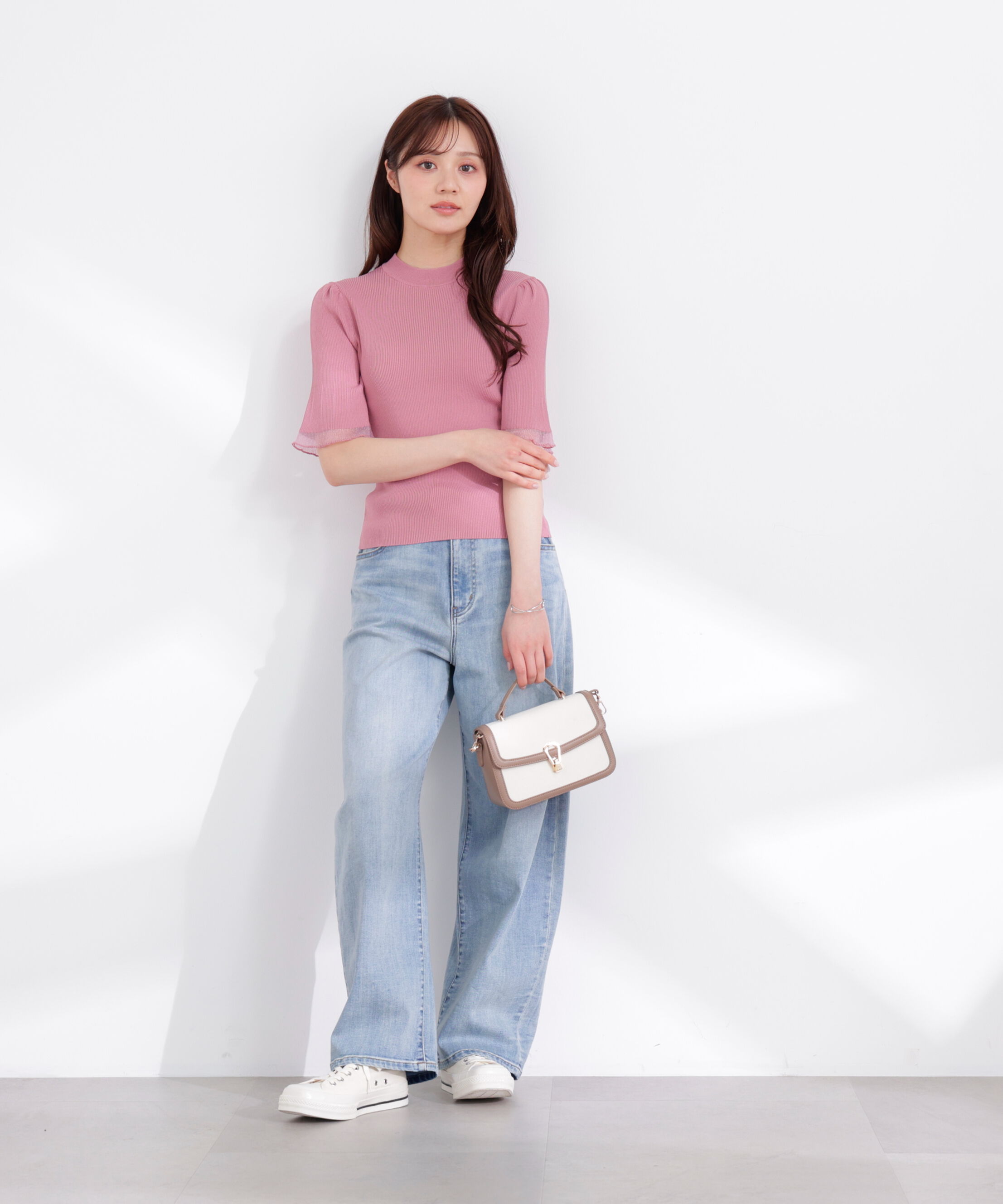PROPORTION BODY DRESSING「部分シアー半袖ニット 26SS」|ニット・セーター|