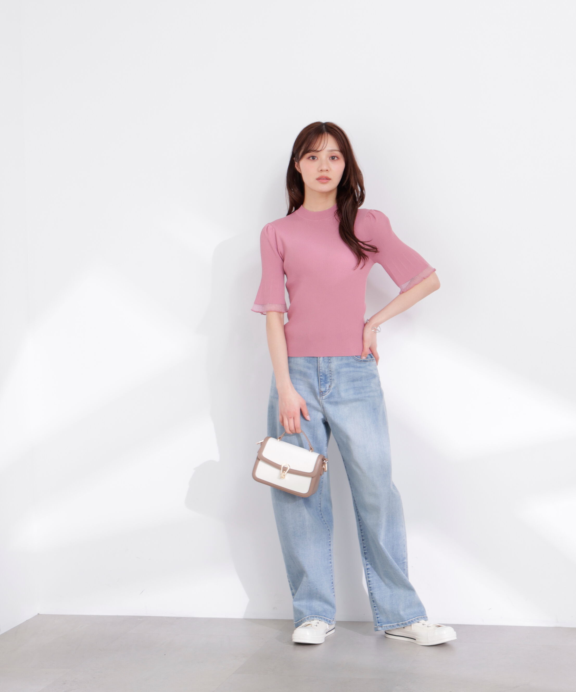 PROPORTION BODY DRESSING「部分シアー半袖ニット 26SS」|ニット・セーター|