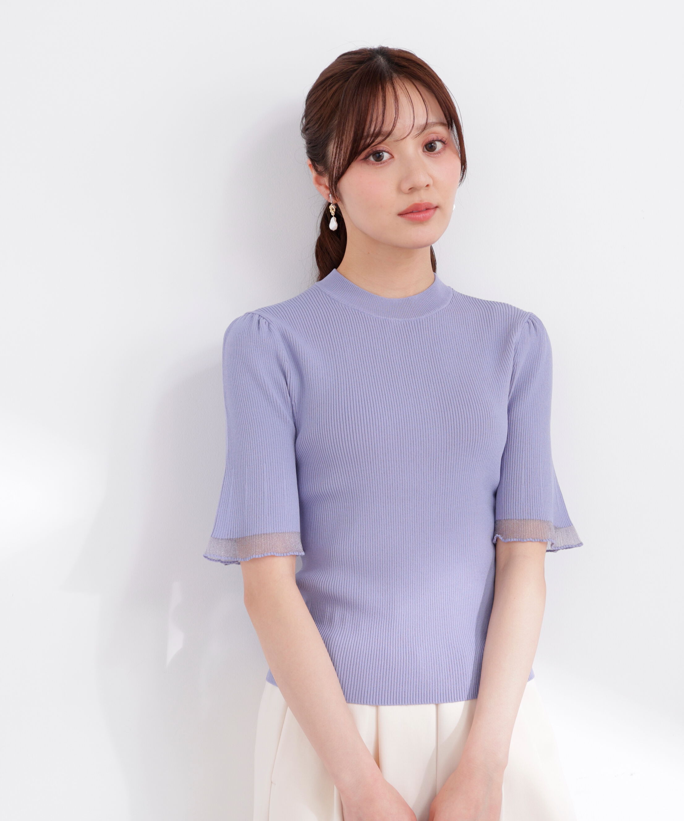PROPORTION BODY DRESSING「部分シアー半袖ニット 26SS」|ニット・セーター|