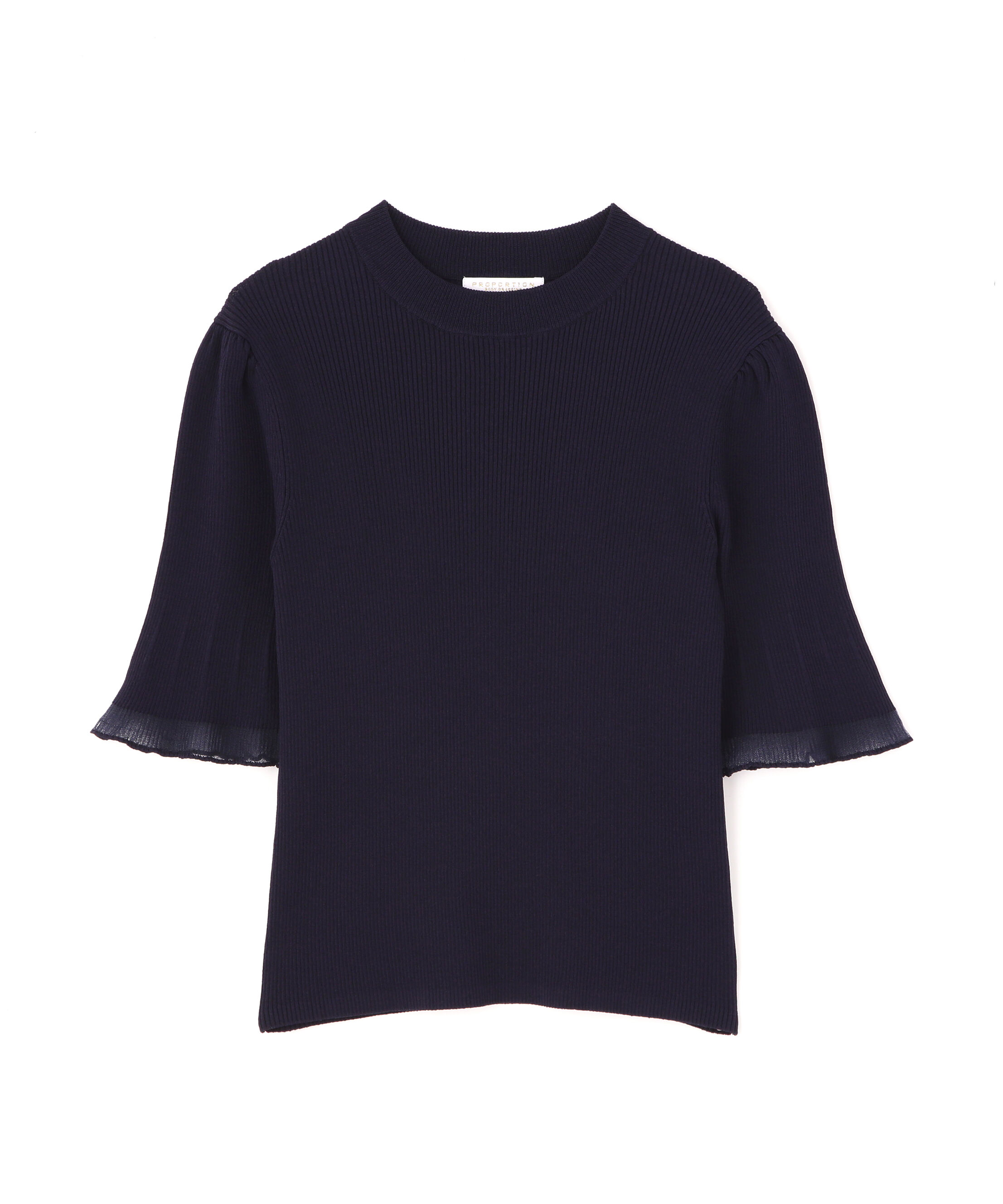 PROPORTION BODY DRESSING「部分シアー半袖ニット 26SS」|ニット・セーター|