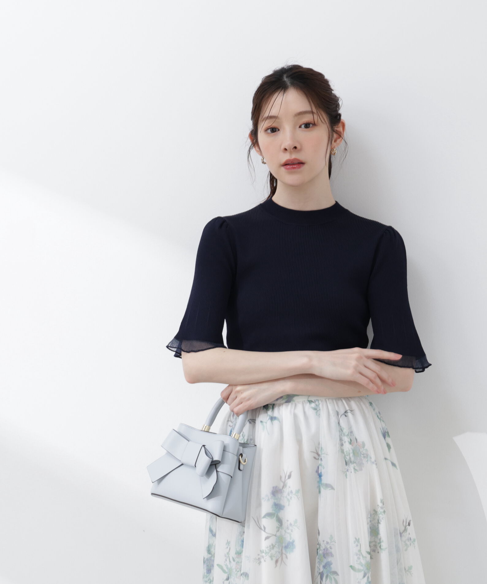 PROPORTION BODY DRESSING「部分シアー半袖ニット 26SS」|ニット・セーター|