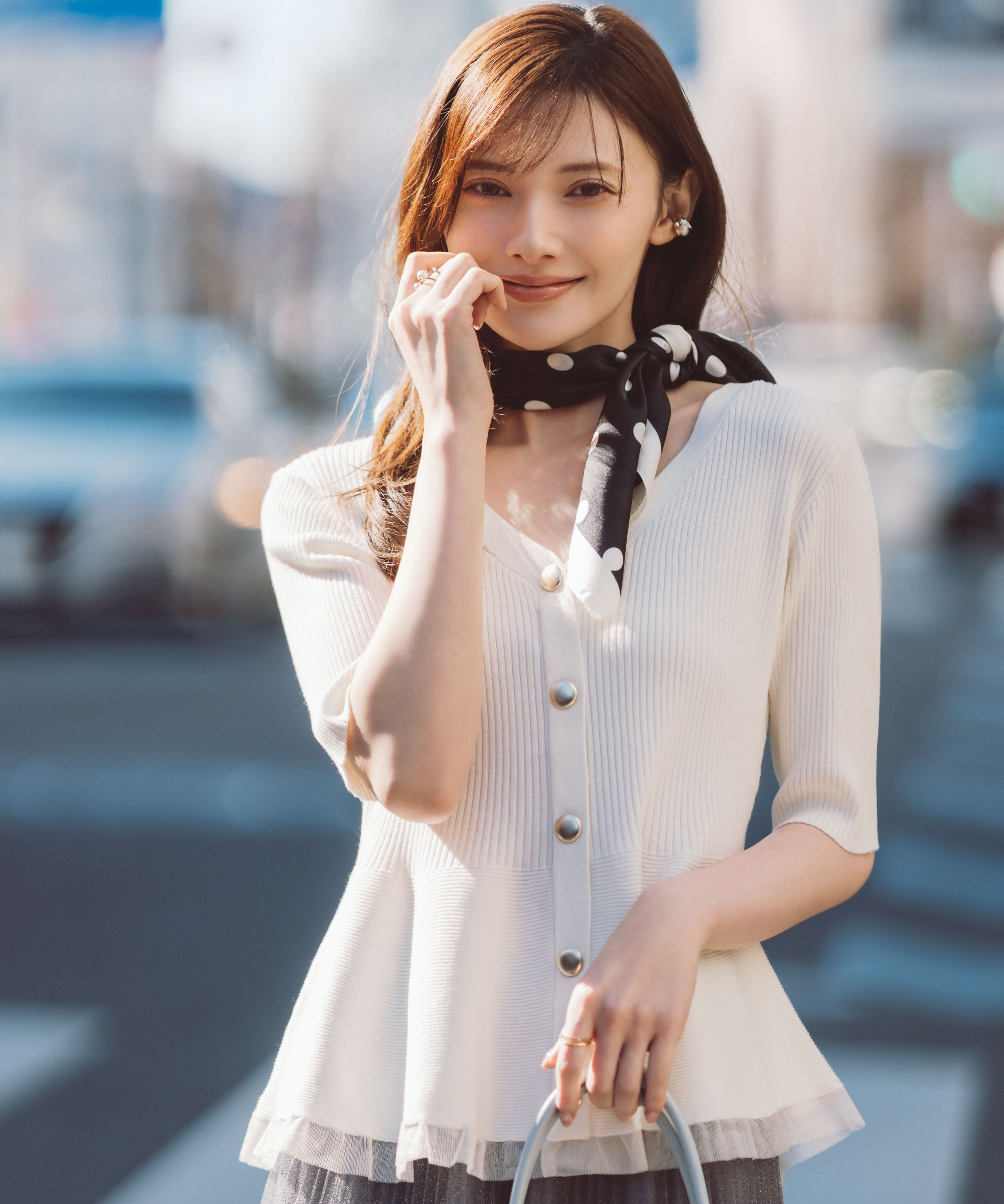 PROPORTION BODY DRESSING「部分シアーペプラムニット」|ニット・セーター|エクリュ1