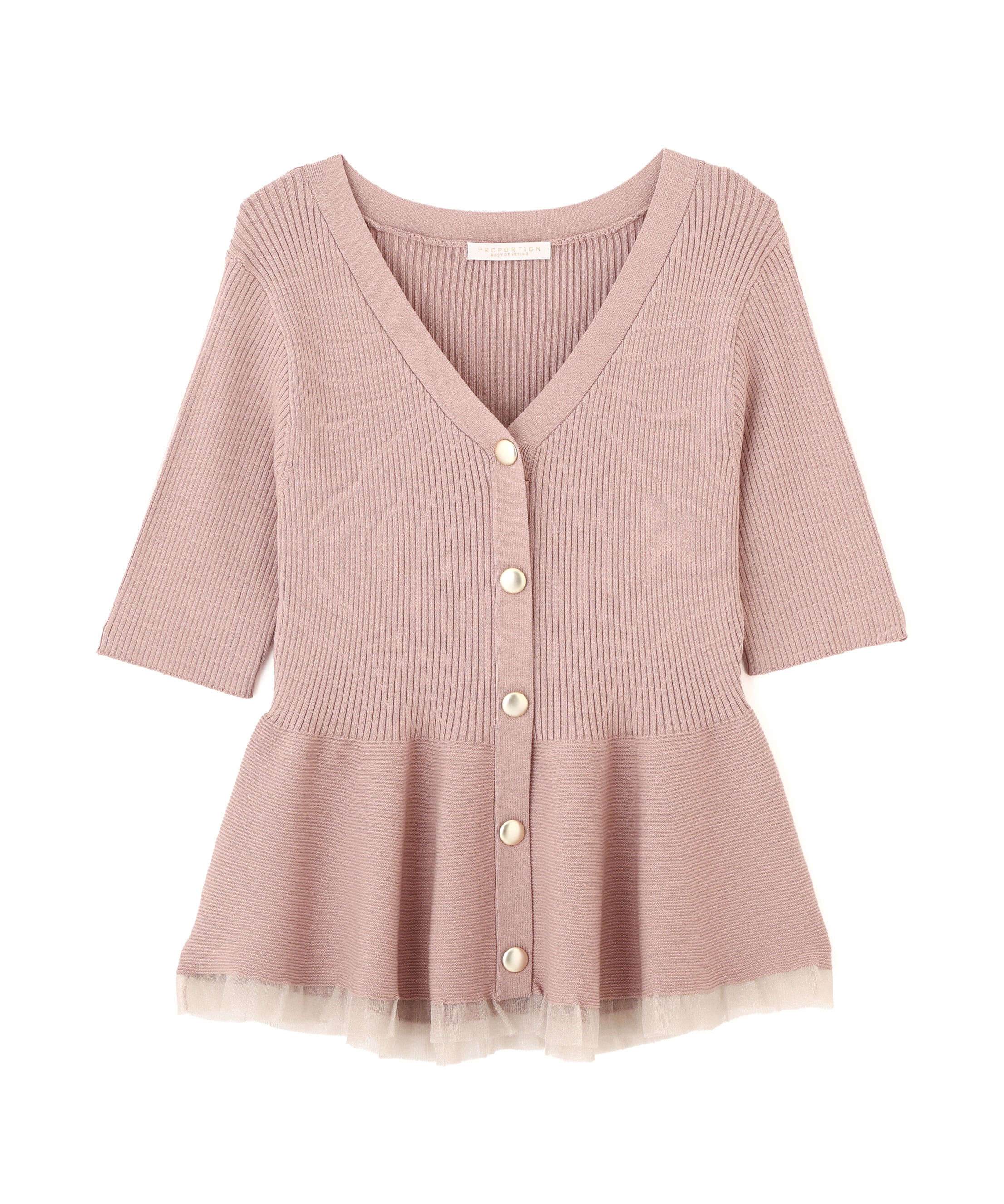 PROPORTION BODY DRESSING「部分シアーペプラムニット」|ニット・セーター|