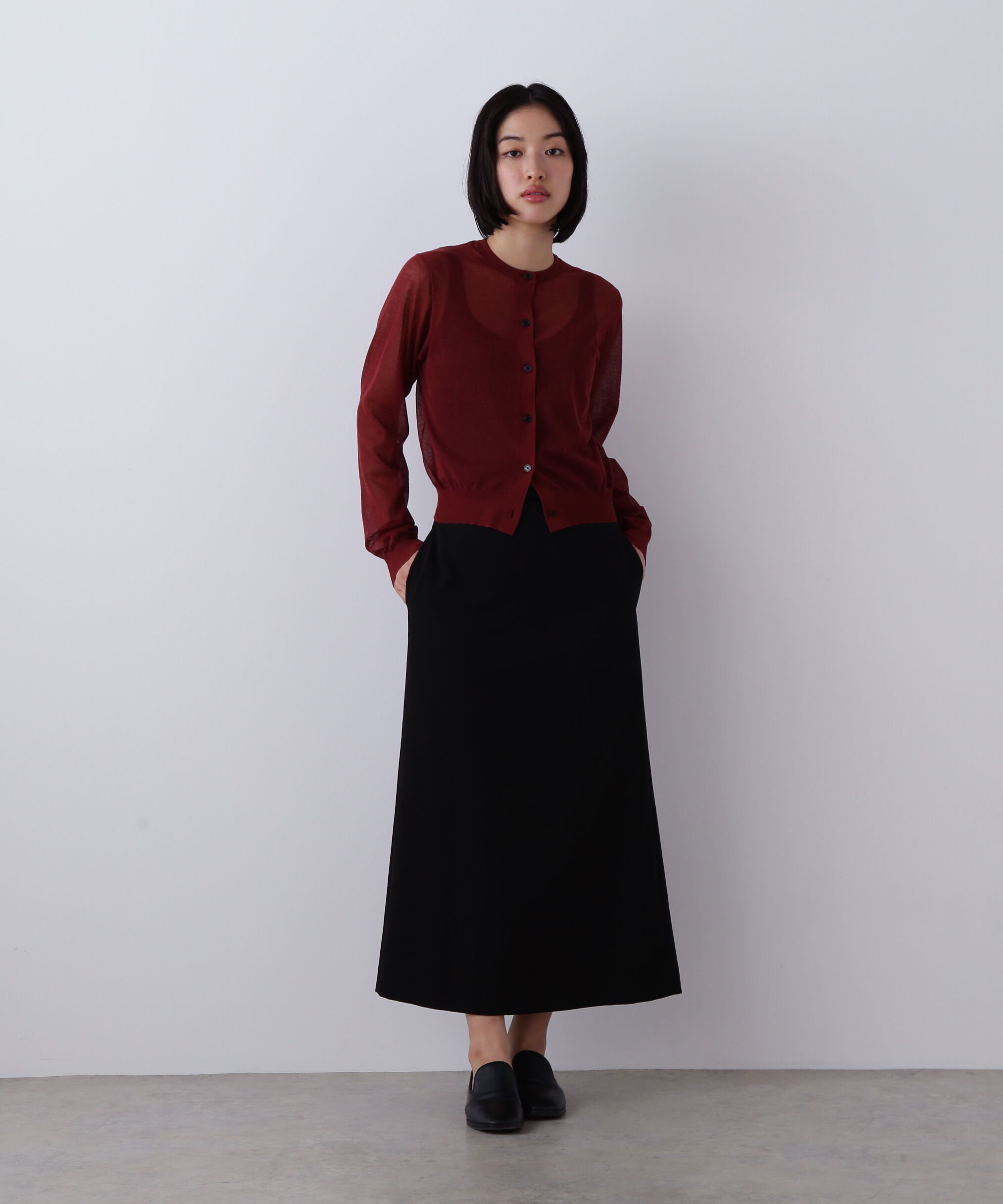 YLEVE 「YLEVE / SHEER RIB KNIT CARDIGAN」|ニット・セーター|
