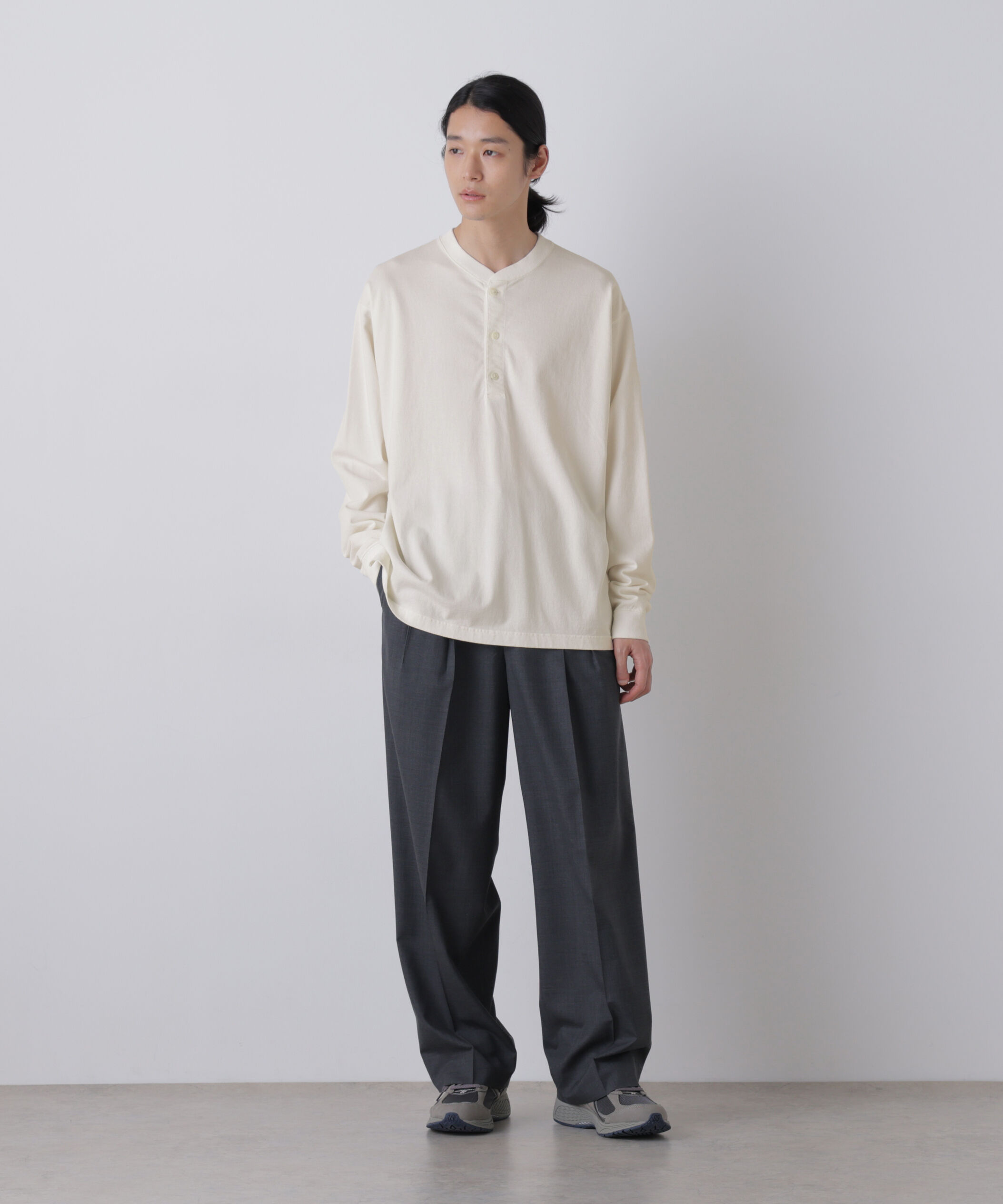 YLEVE 「YLEVE / PIGMENT DYED COTTON HENRY NECK LONG-SLEEVE T」|Tシャツ・カットソー|