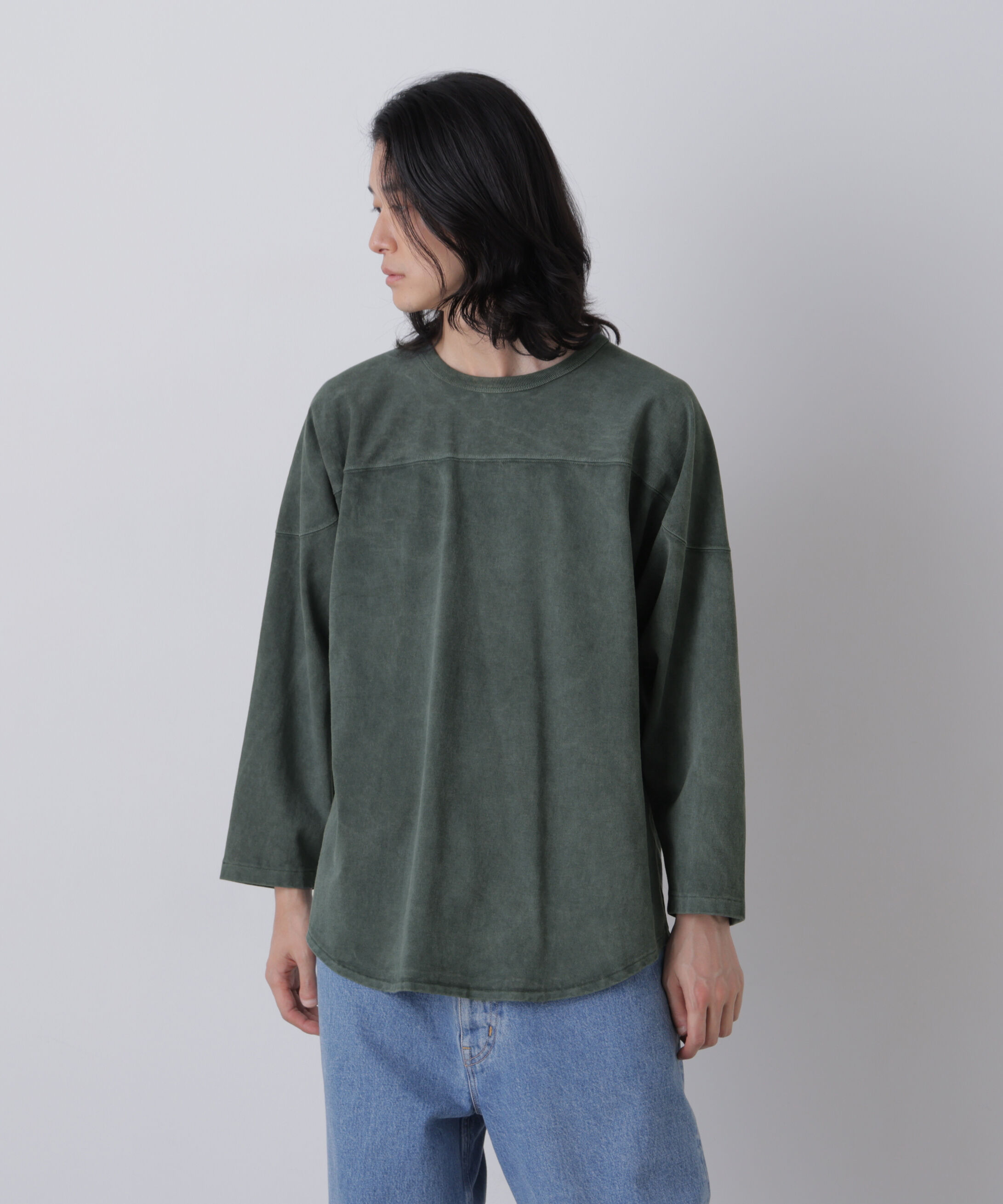 YLEVE 「YLEVE / PIGMENT DYED COTTON FOOTBALL T」|Tシャツ・カットソー|GREEN