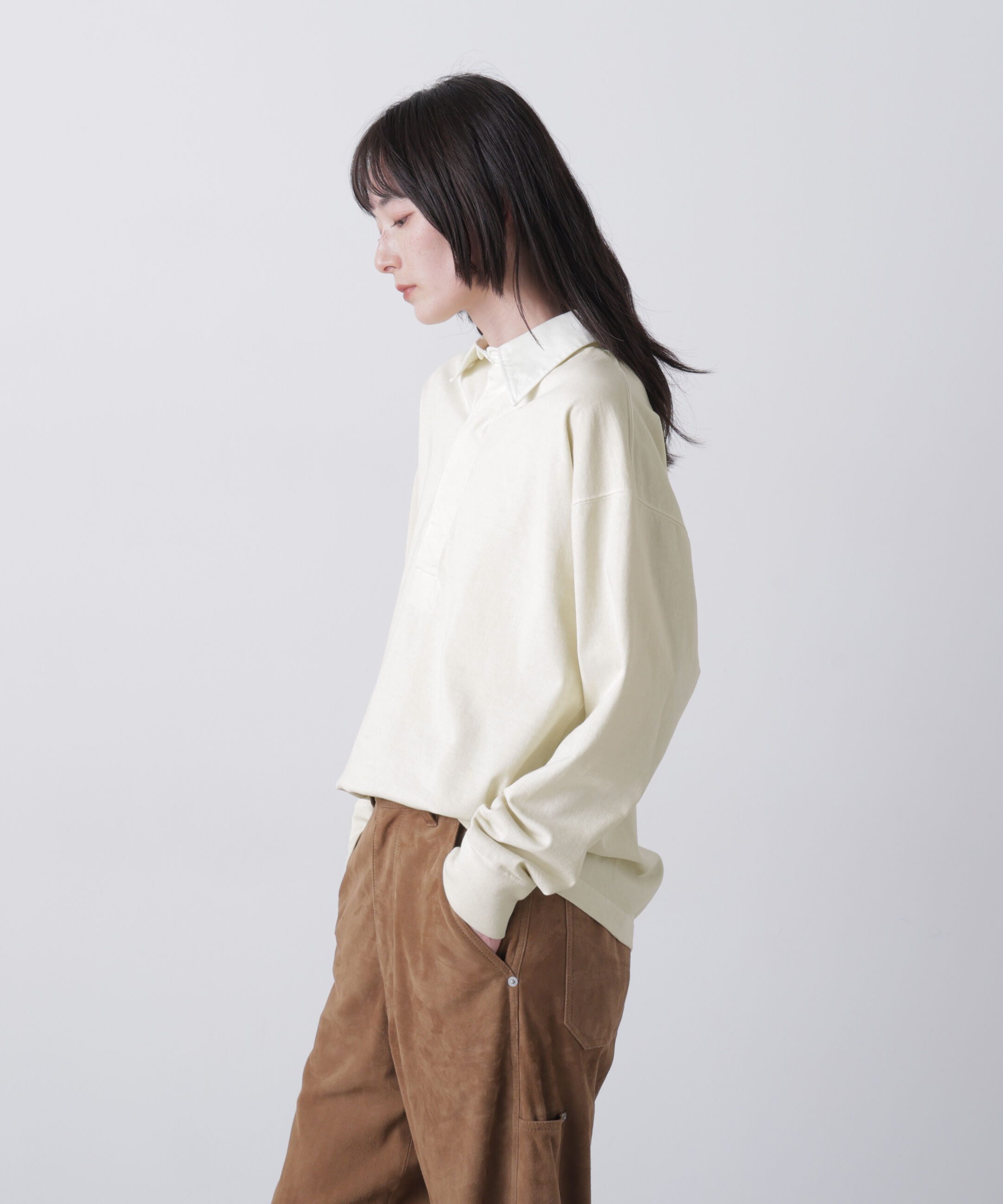 YLEVE 「YLEVE / PIGMENT-DYED COTTON RUGBY SHIRT」|Tシャツ・カットソー|