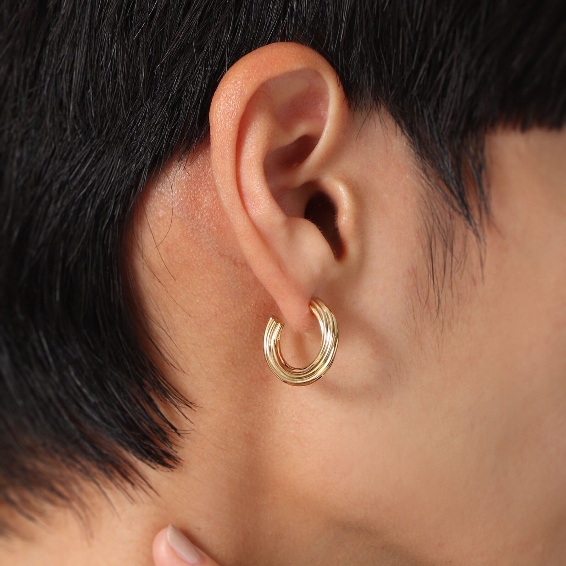 COCOSHNIK ONKITSCH「シルバー スモールフープ スクリューピアス GP」|ピアス|