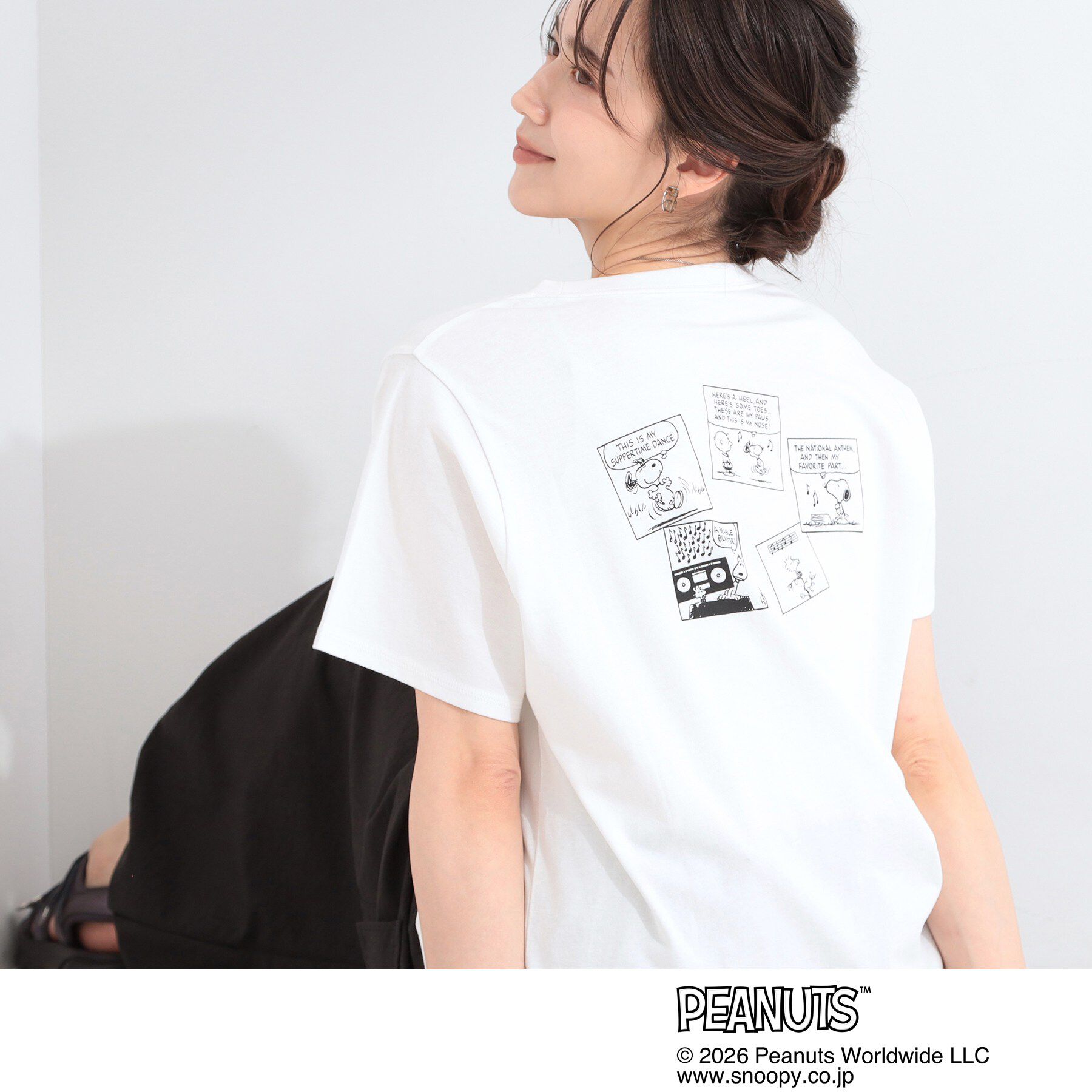 SHOO･LA･RUE「【PEANUTS】ひんやりプリントTシャツ」|Tシャツ・カットソー|ホワイト(101)