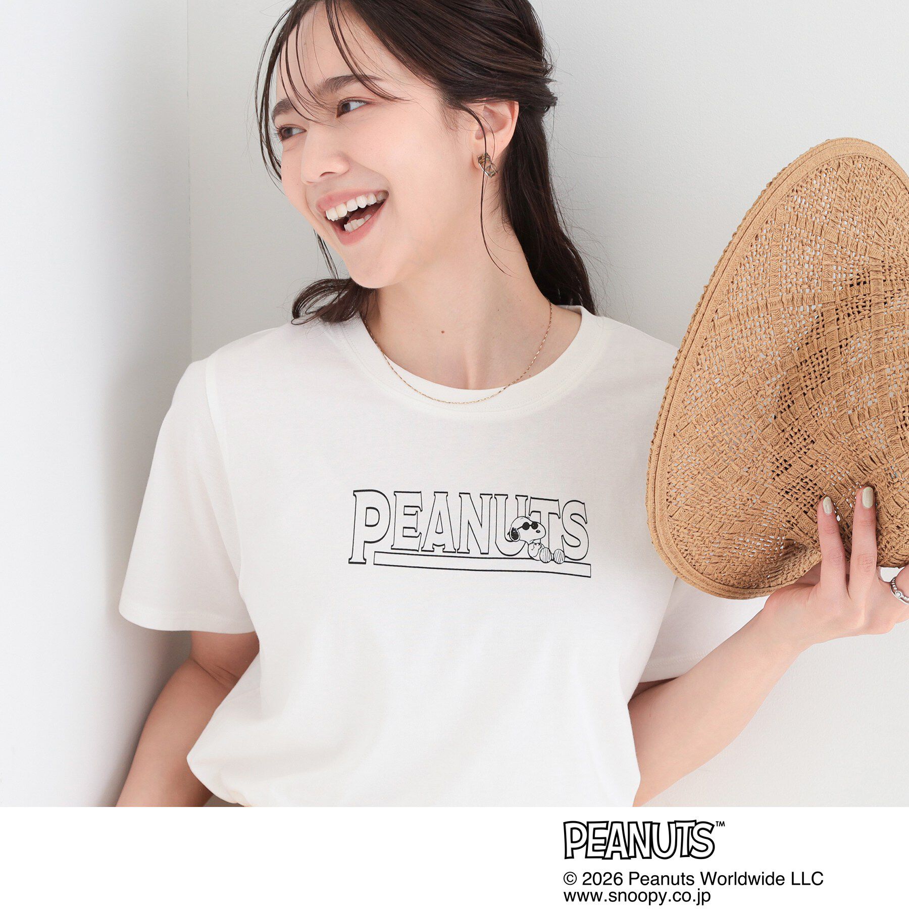 SHOO･LA･RUE「【PEANUTS】ひんやりプリントTシャツ」|Tシャツ・カットソー|ホワイト(301)