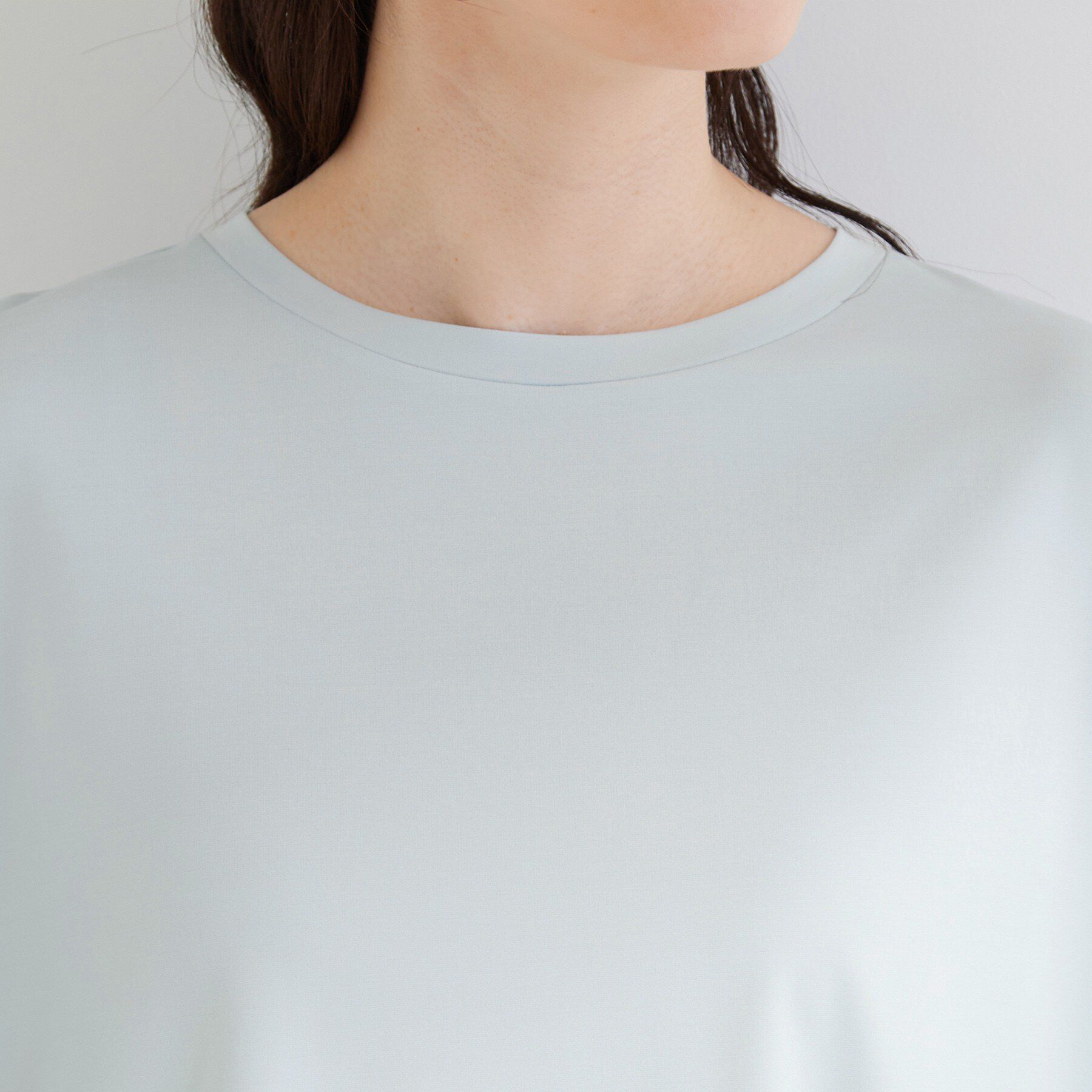 SHOO･LA･RUE「【ひんやり/UV/体型カバー】ヒップ周りが隠せる お袖レースTシャツ」|Tシャツ・カットソー|