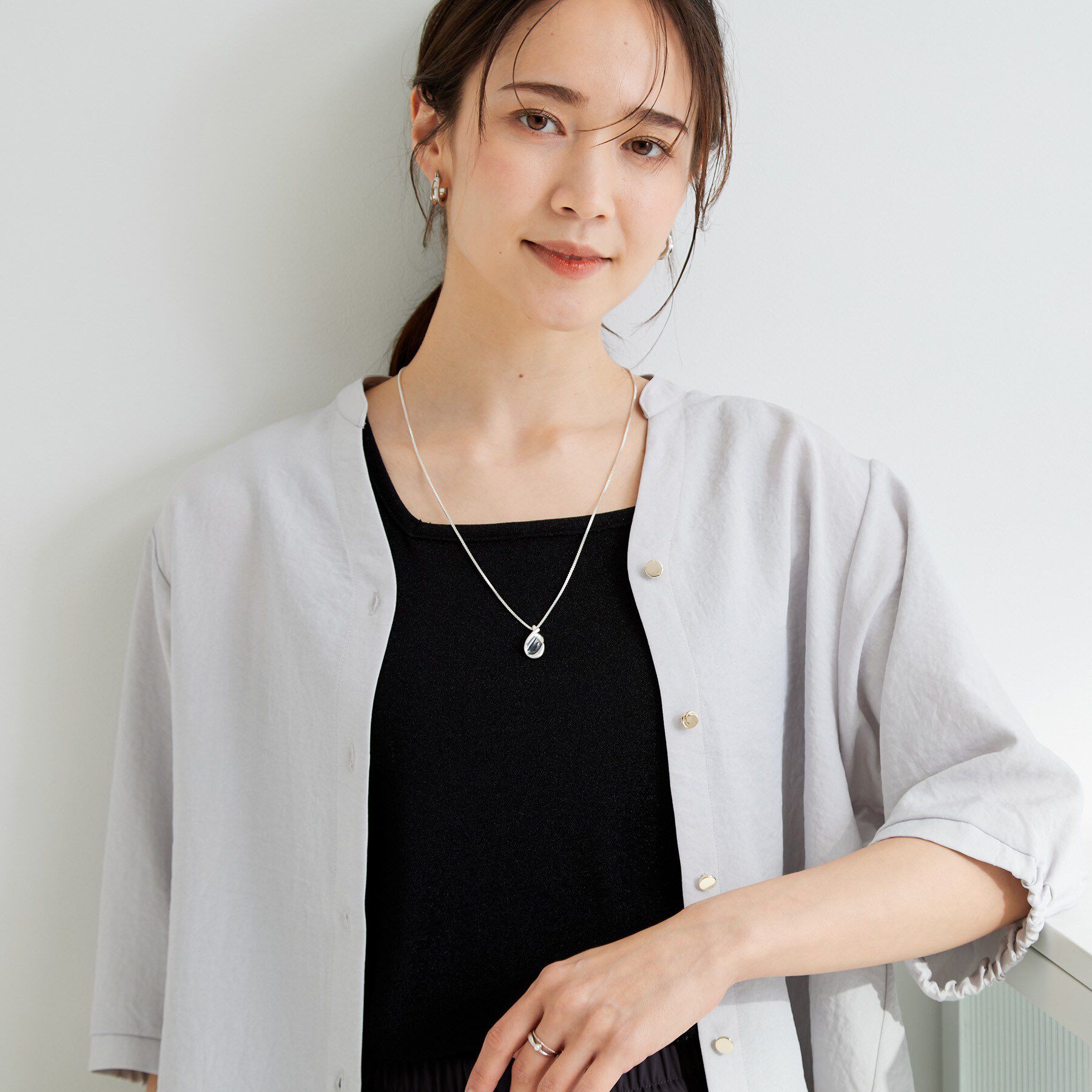 SHOO･LA･RUE「【2WAY】マットクリアノットネックレス」|ネックレス|