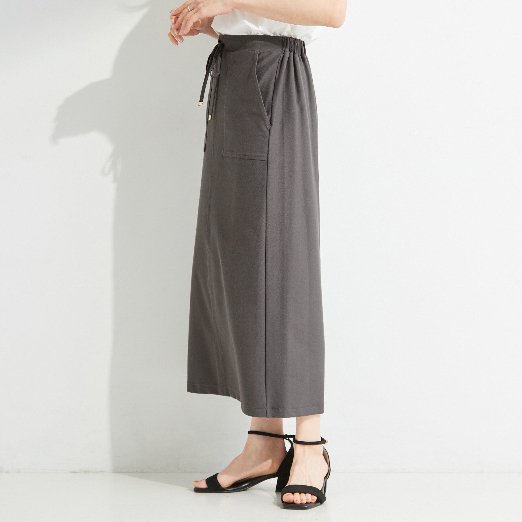 SHOO･LA･RUE「ツイル調ストレッチベイカースカート」|スカート|