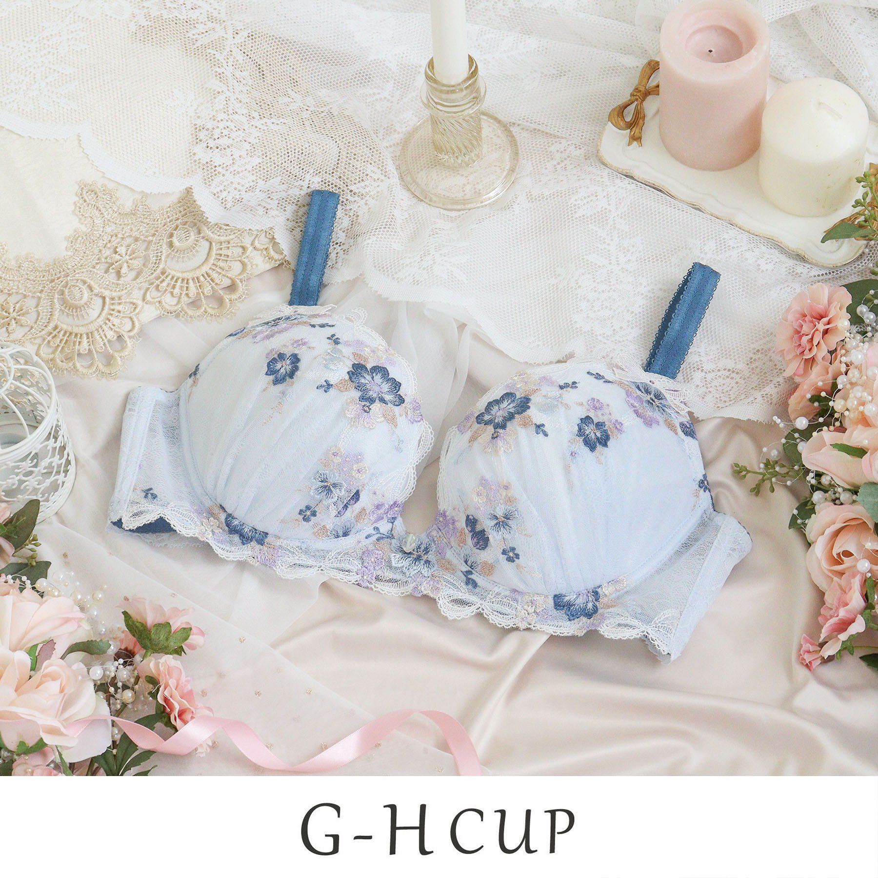 Risa Magli「ダニエラ ブラジャー (G-H) ＜V Make Type＞」|インナー|ブルー(092)