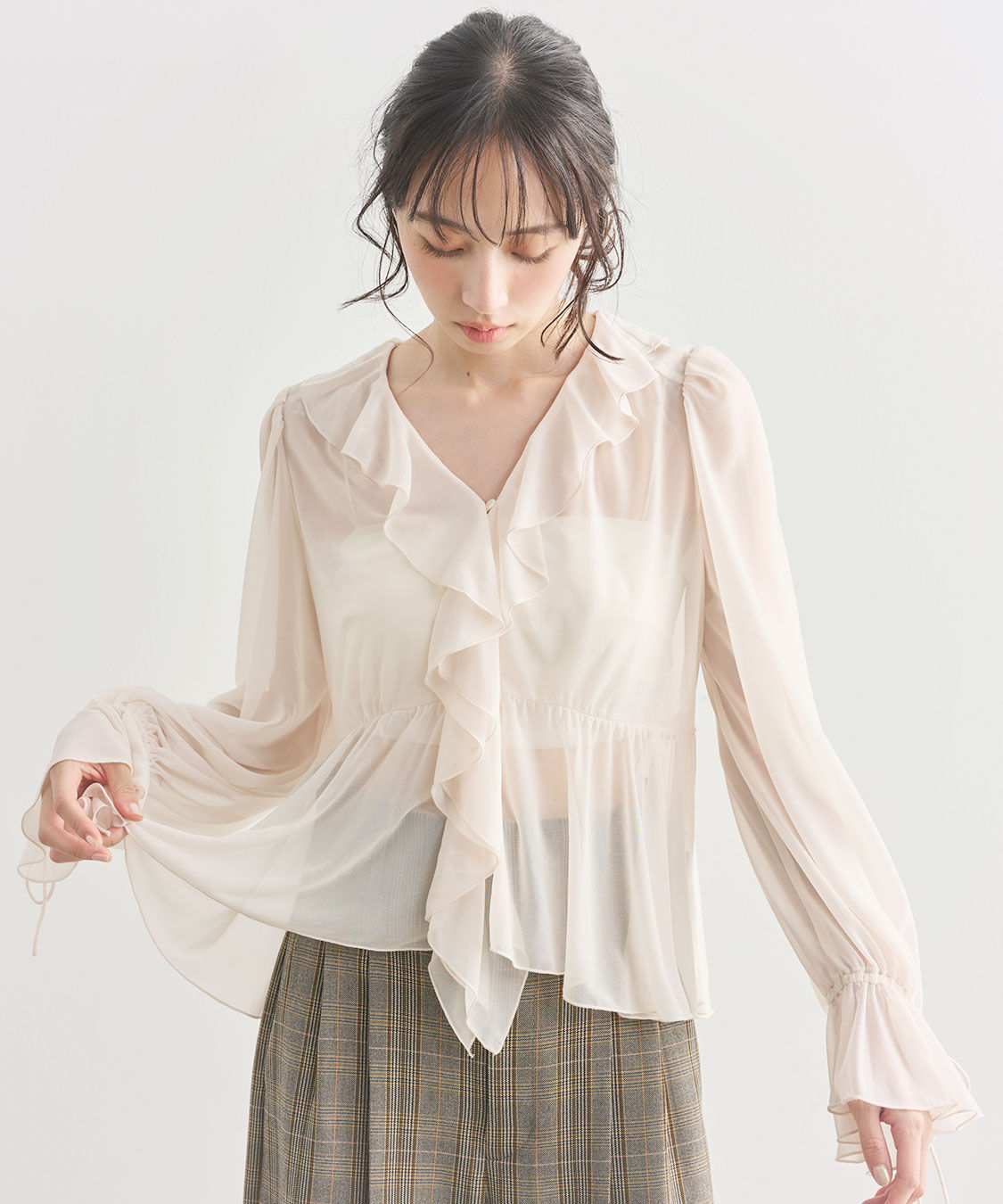 COCO DEAL「ラッフルシアーブラウス」|シャツ・ブラウス|